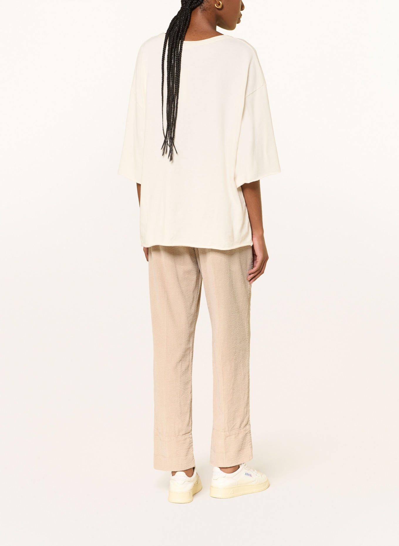 American Vintage Spodnie sztruksowe PADOW: KREMOWY