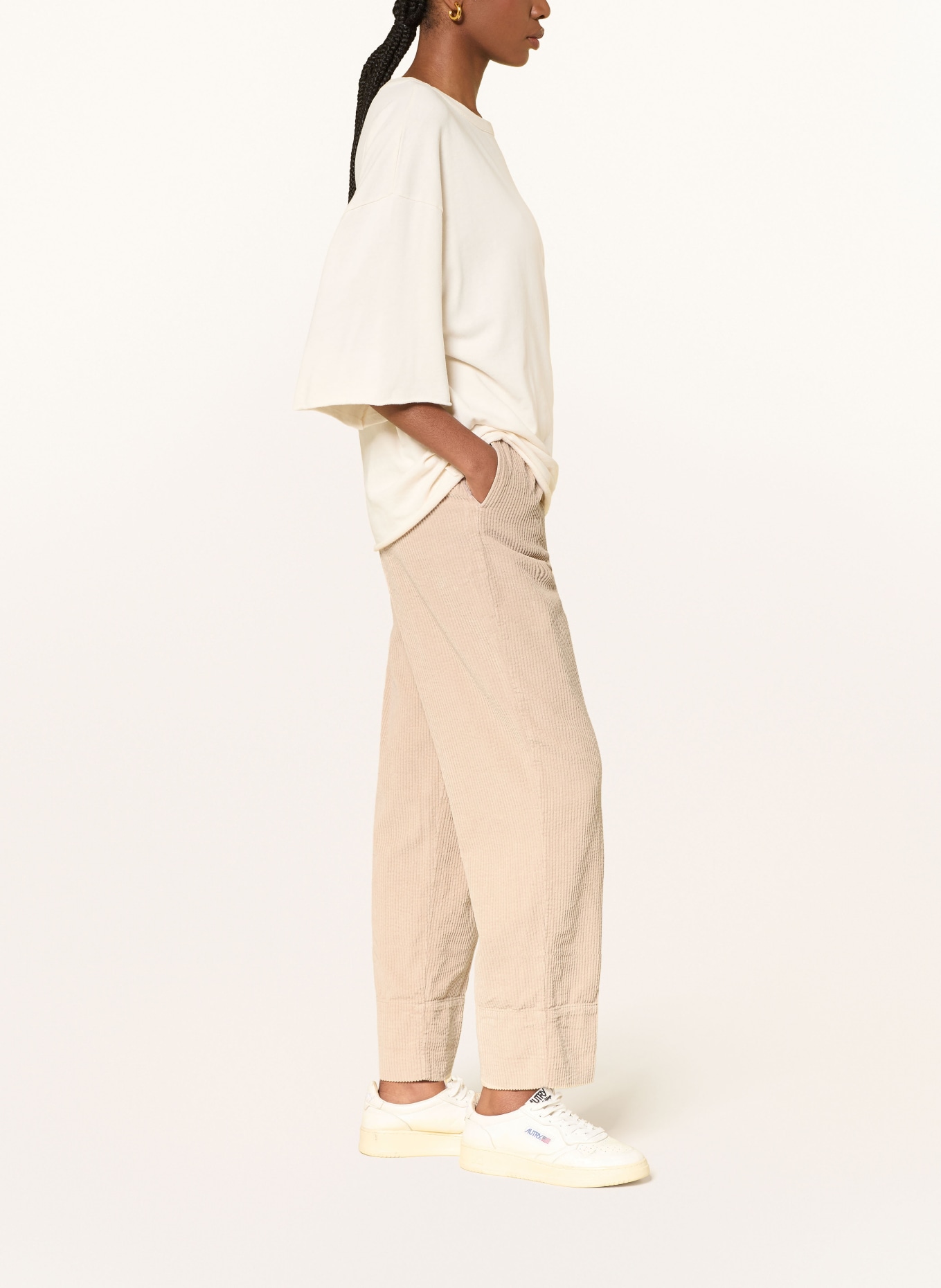 American Vintage Spodnie sztruksowe PADOW: KREMOWY