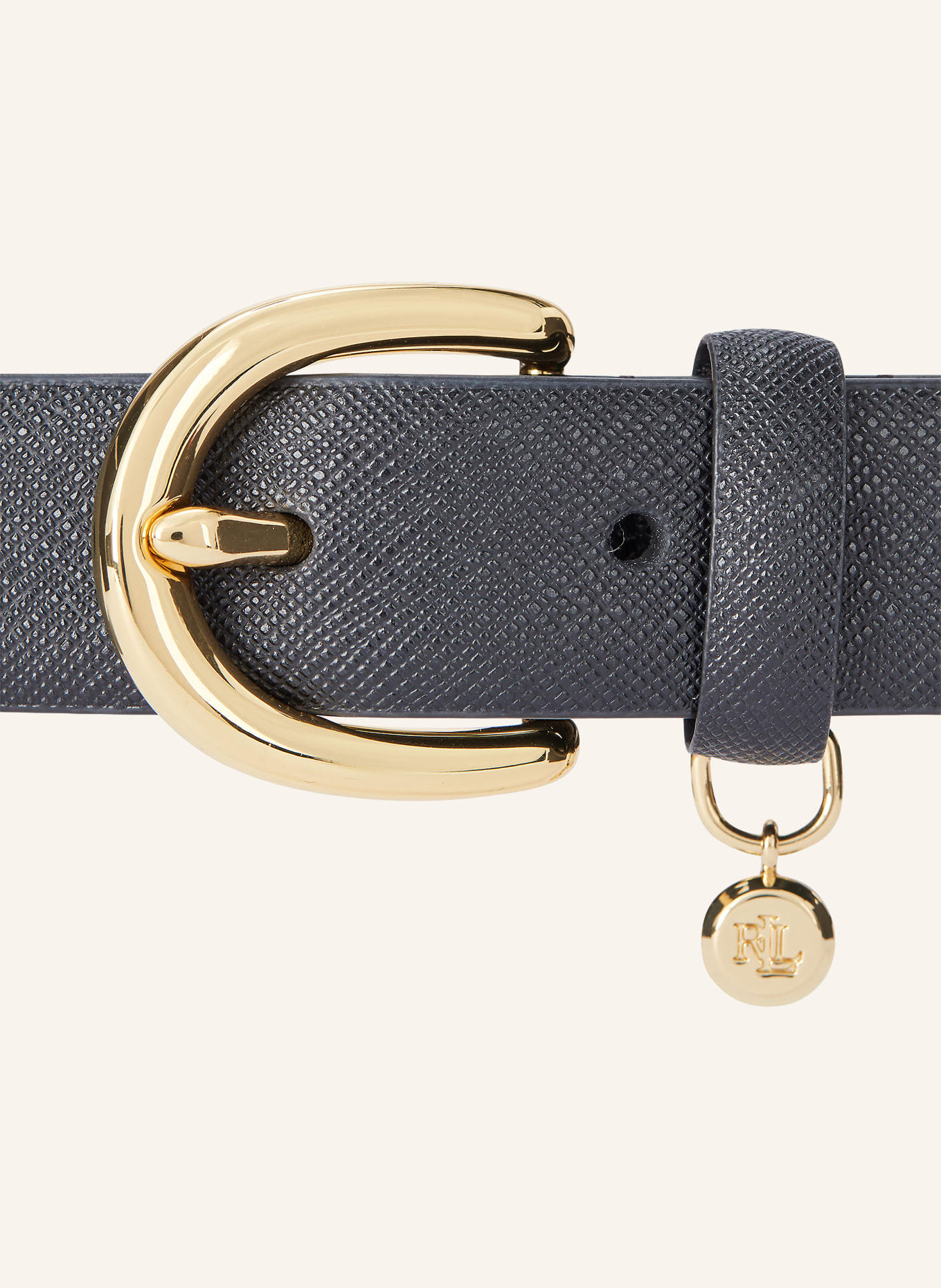 LAUREN RALPH LAUREN Leather belt: BLACK
