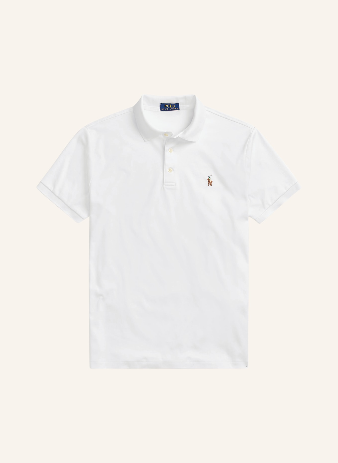 POLO RALPH LAUREN Polo en jersey coupe ajustée personnalisée: BLANC