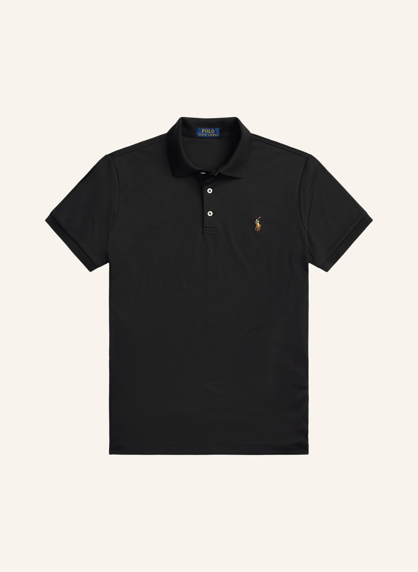 POLO RALPH LAUREN Jersey-Poloshirt Custom Slim Fit: SCHWARZ