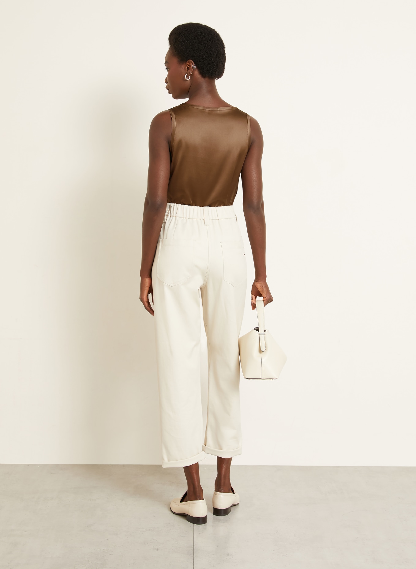BRUNELLO CUCINELLI Silk top: DARK BROWN