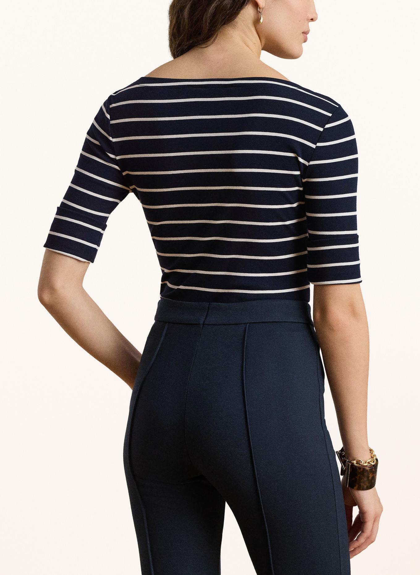 LAUREN RALPH LAUREN T-shirt JUDY: DARK BLUE / WHITE