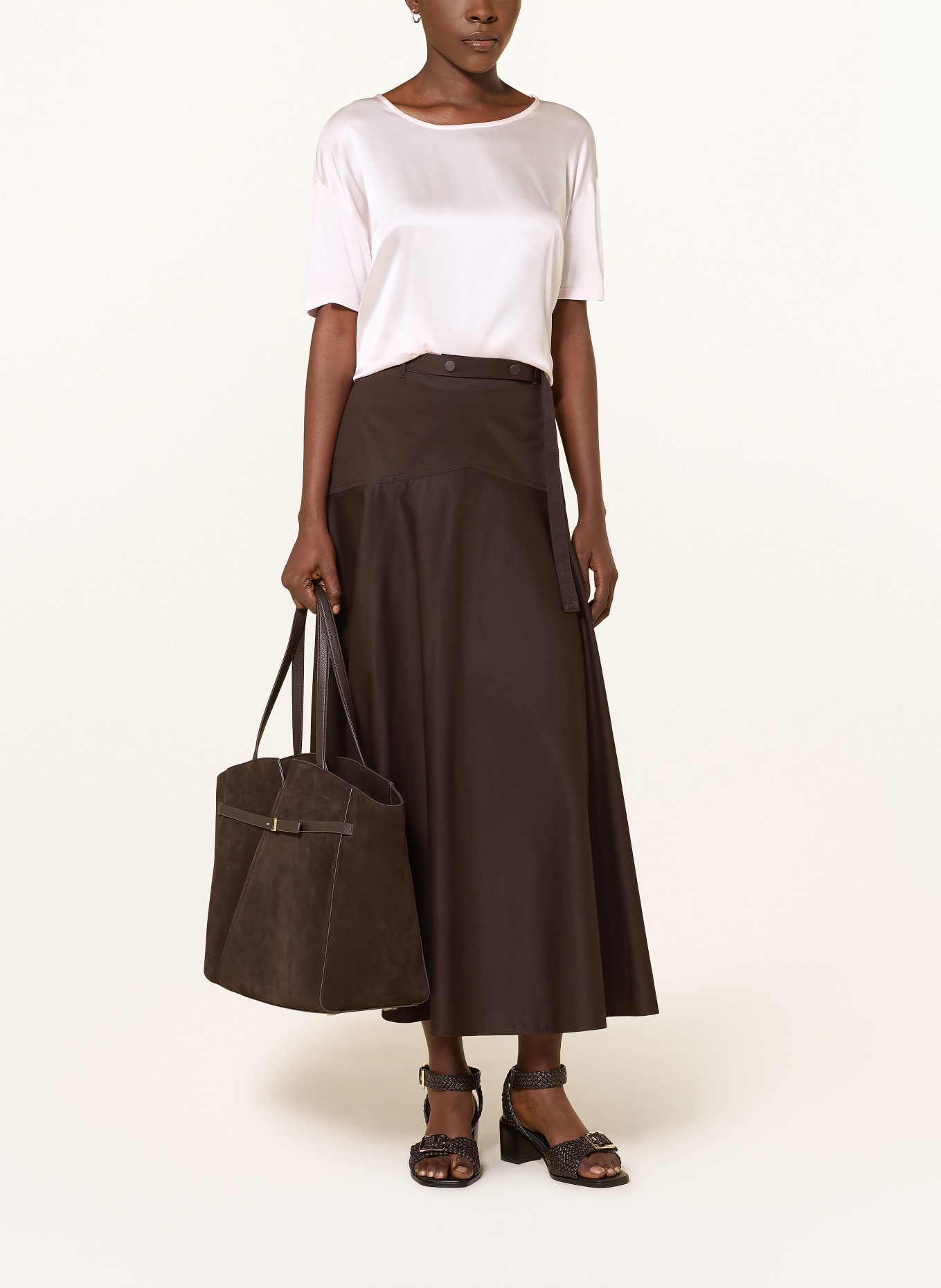 BOSS Halenka ESANDY ze směsi materiálů s hedvábím: SVĚTLE RŮŽOVÁ