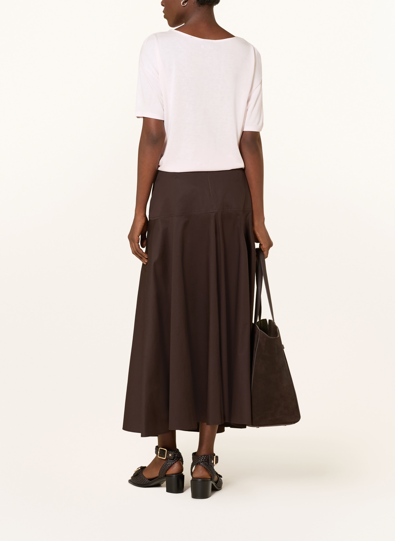 BOSS Halenka ESANDY ze směsi materiálů s hedvábím: SVĚTLE RŮŽOVÁ