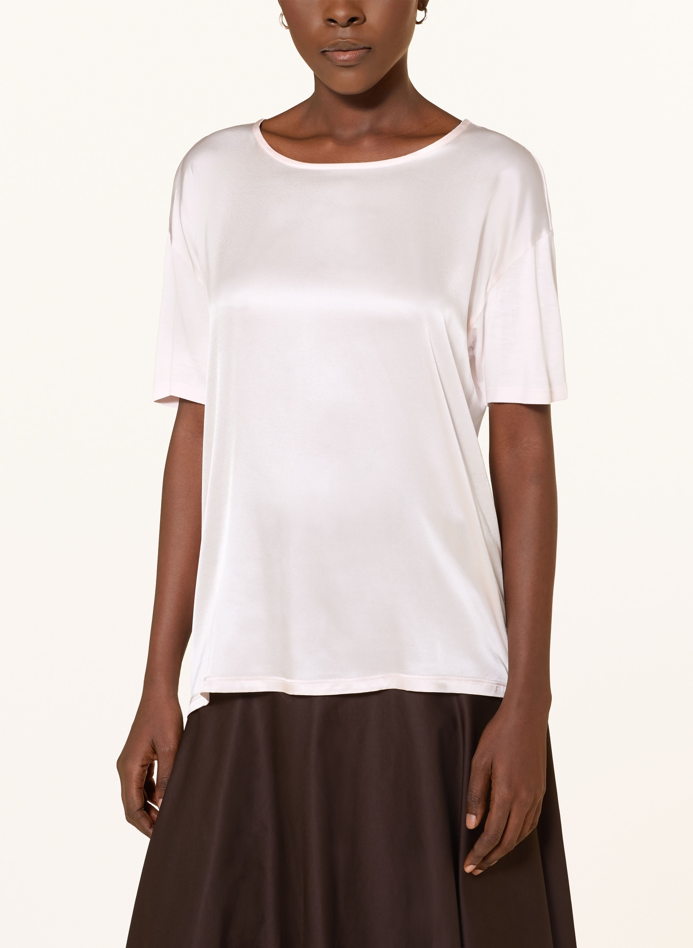 BOSS Halenka ESANDY ze směsi materiálů s hedvábím: SVĚTLE RŮŽOVÁ