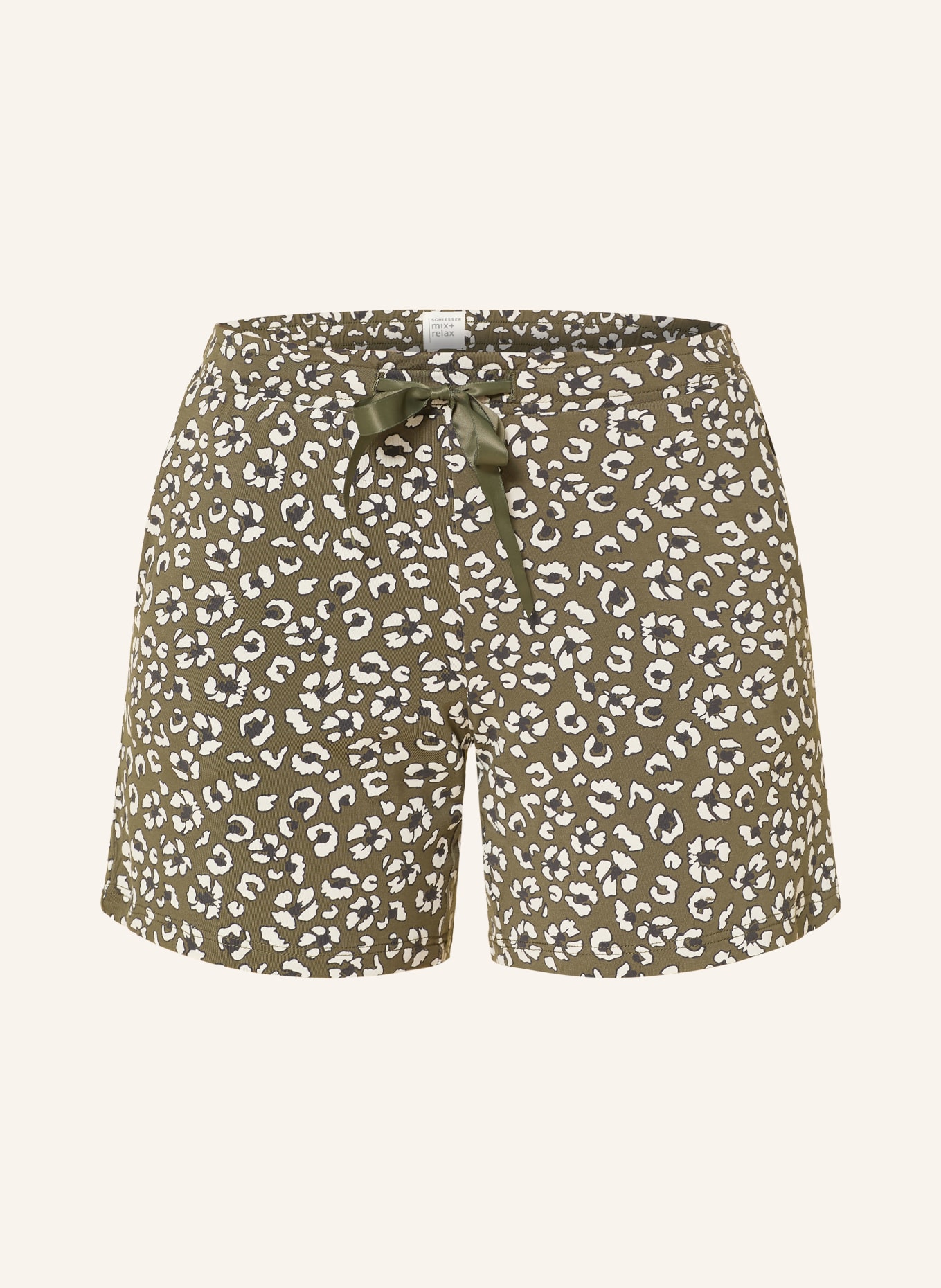 SCHIESSER Schlafshorts MIX+RELAX: OLIV / DUNKELBRAUN / CREME