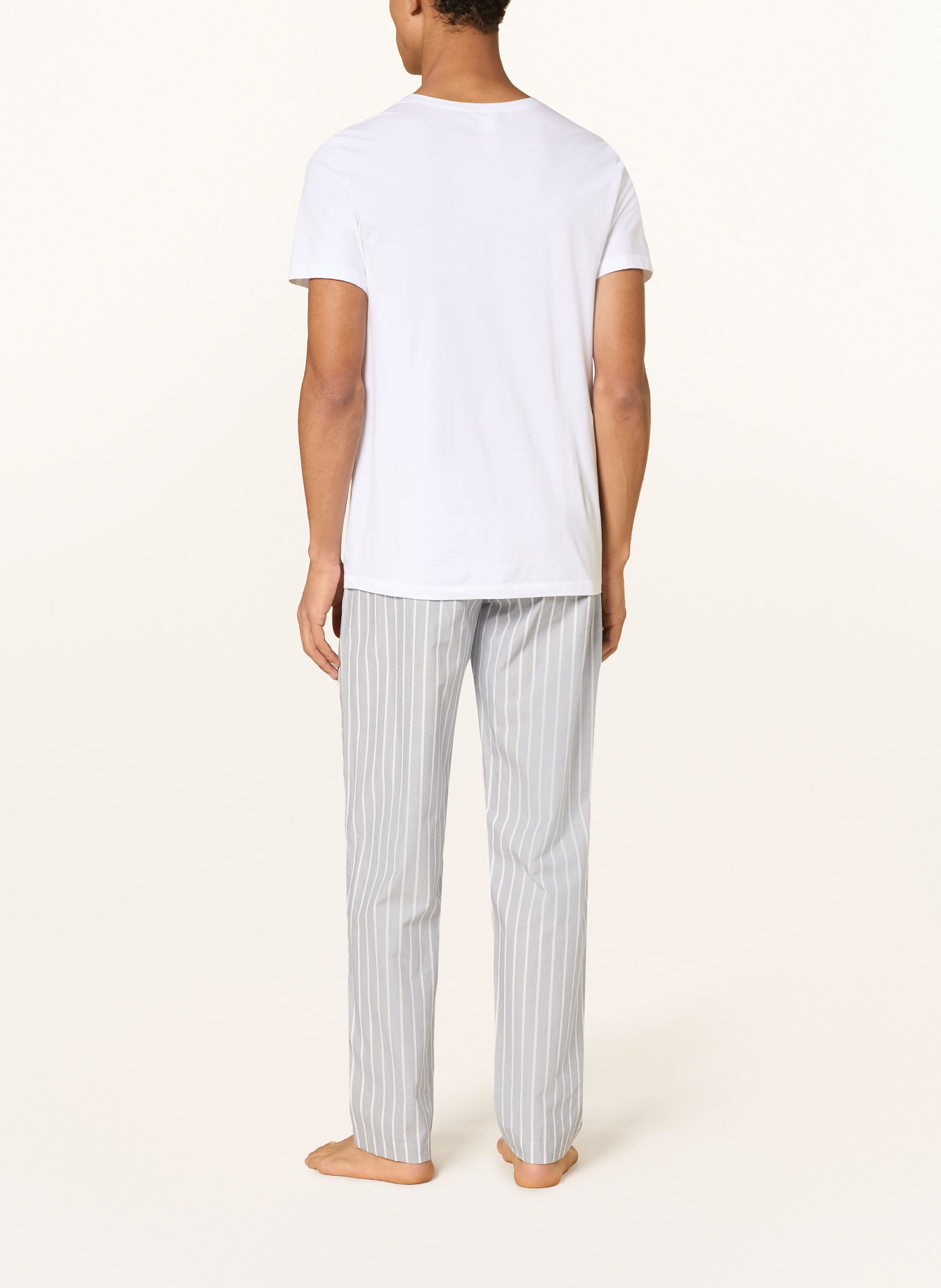 HANRO Pajama pants NIGHT & DAY: LIGHT GRAY / WHITE