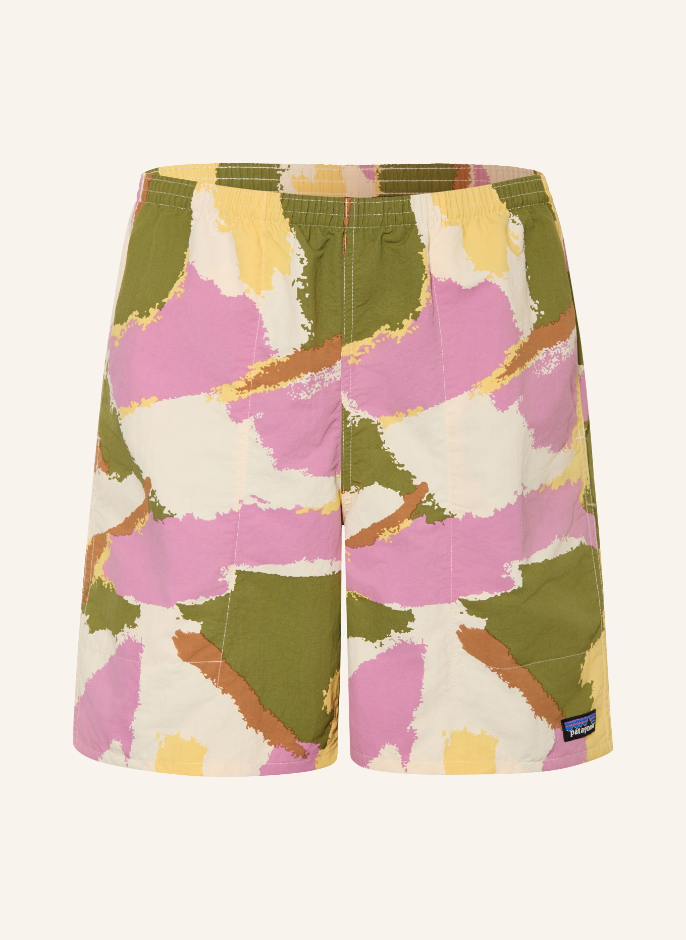 patagonia Plavky MEN´S BAGGIES™ LONGS: KRÉMOVÁ / SVĚTLE FIALOVÁ / OLIVOVÁ