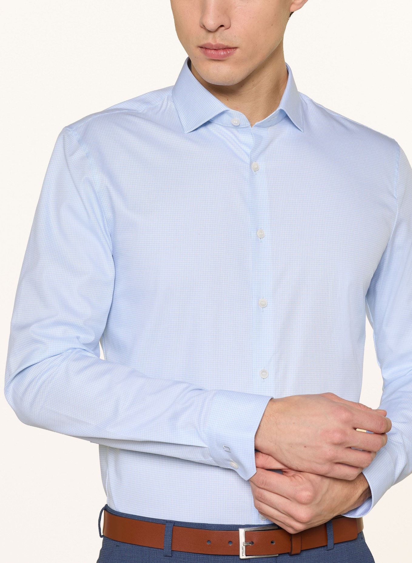 OLYMP Jerseyhemd No. Six 24/Seven super slim: HELLBLAU