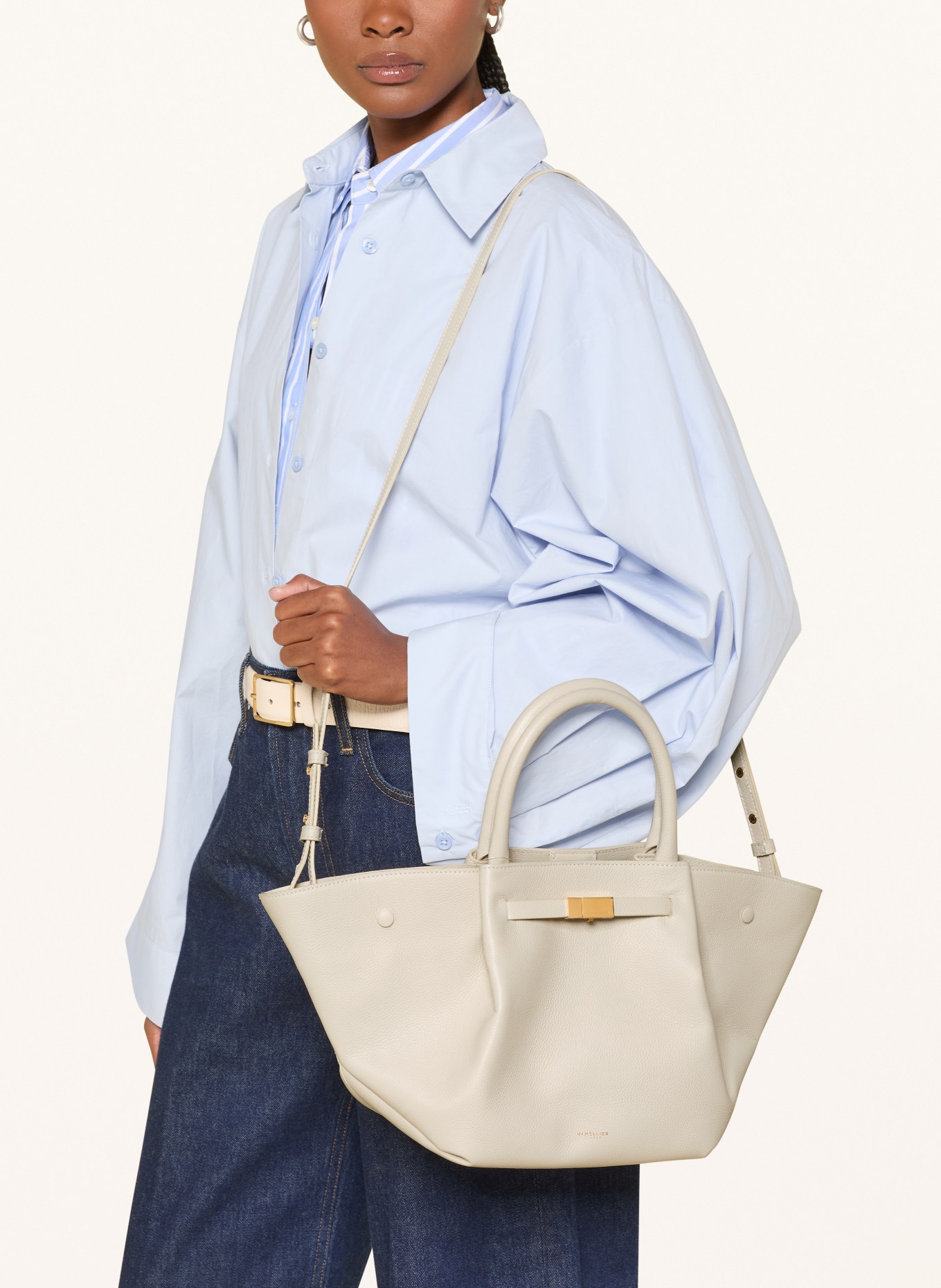 DEMELLIER Handtas THE MIDI NEW YORK: ECRU