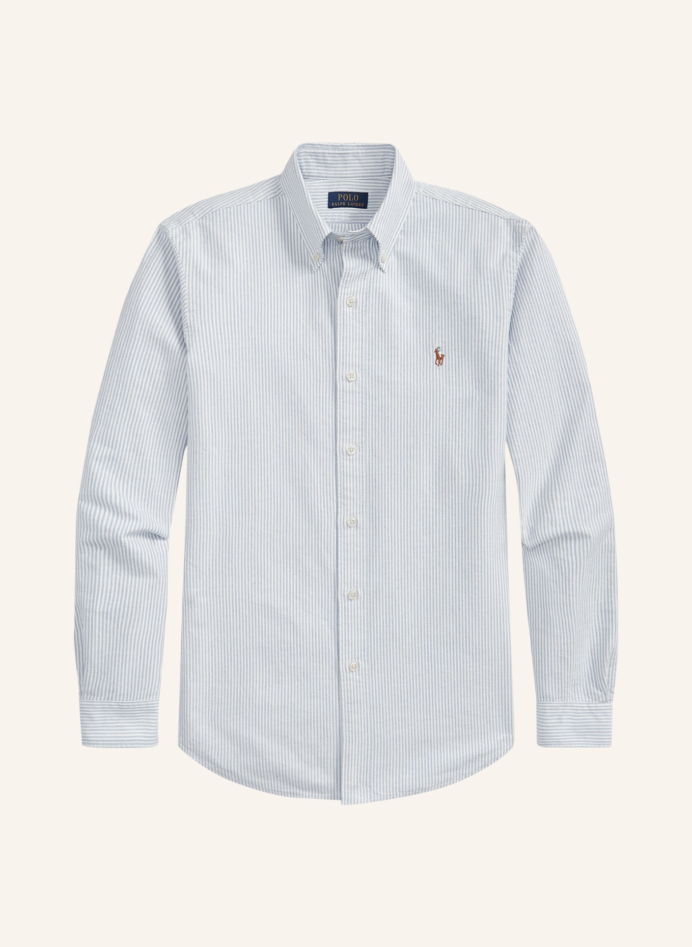 POLO RALPH LAUREN Chemise Custom Fit: BLANC / BLEU CLAIR