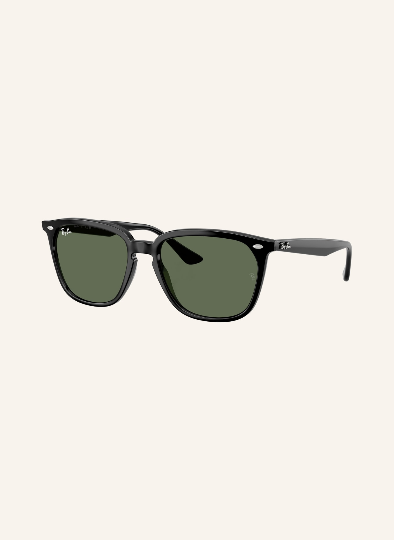 Ray-Ban Lunettes de soleil RB4362: NOIR/ VERT FONCÉ