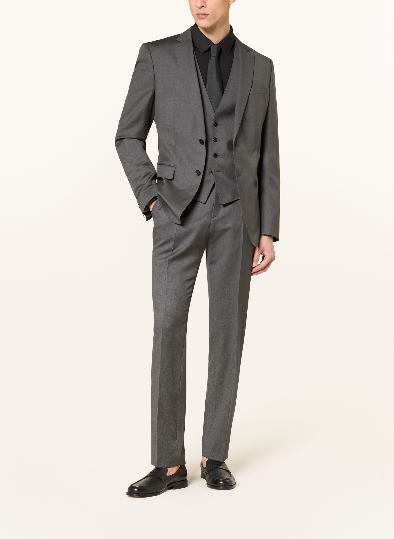 BOSS Suit vest HUGE slim fit: 021 DARK GREY