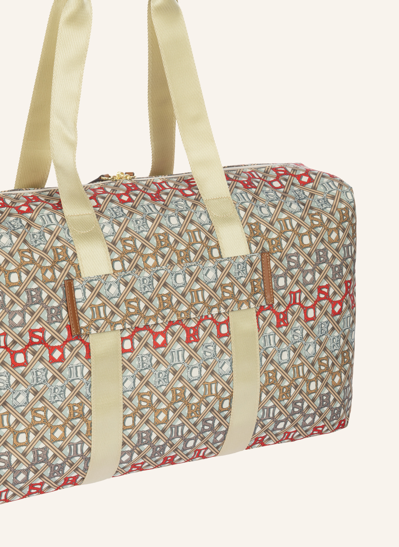 BRIC'S Weekender taška X-BAG: KRÉMOVÁ / BÉŽOVÁ / ČERVENÁ