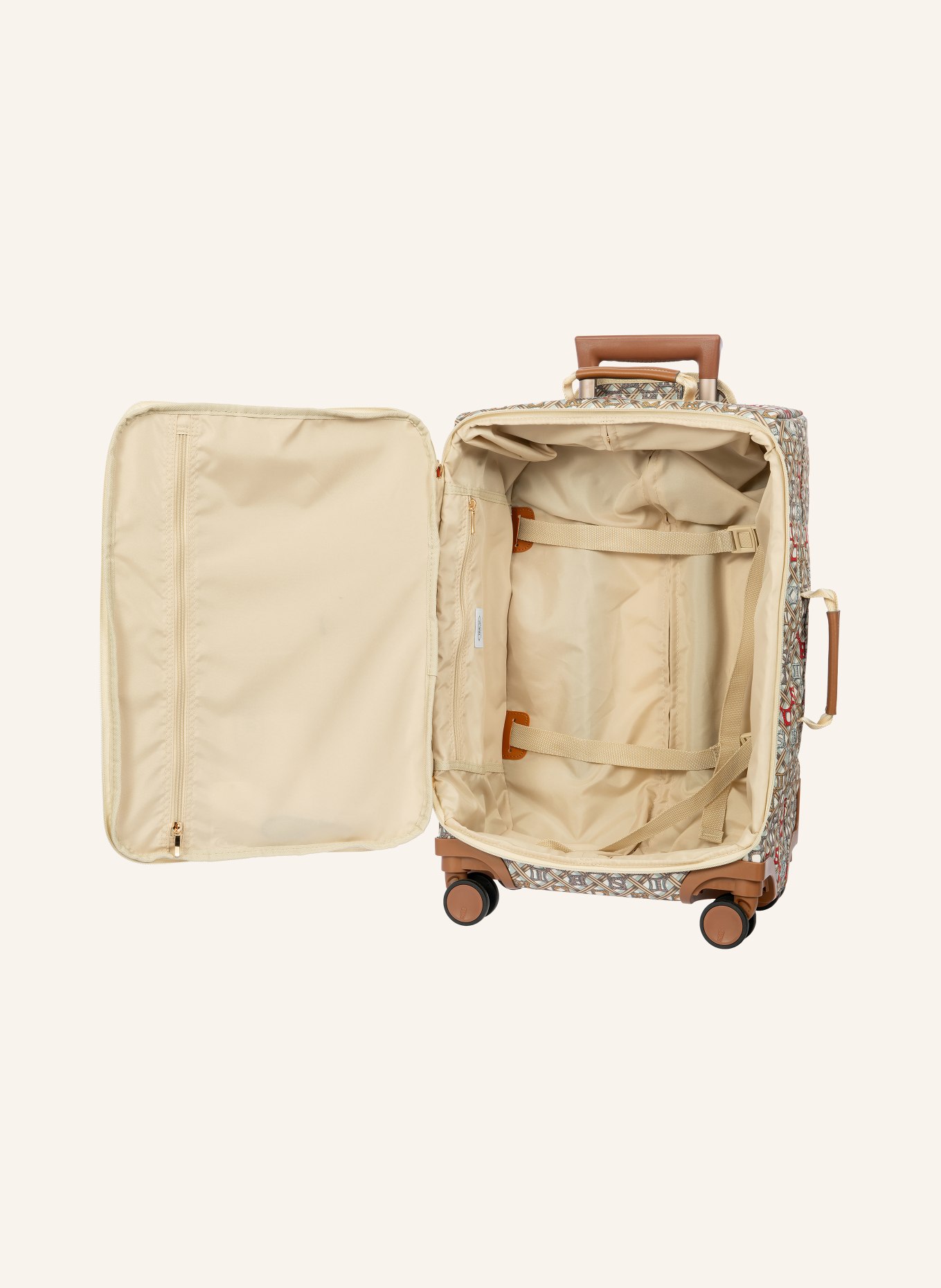 BRIC'S Koffertrolley X-TRAVEL: LICHTBRUIN / BEIGE / ROOD