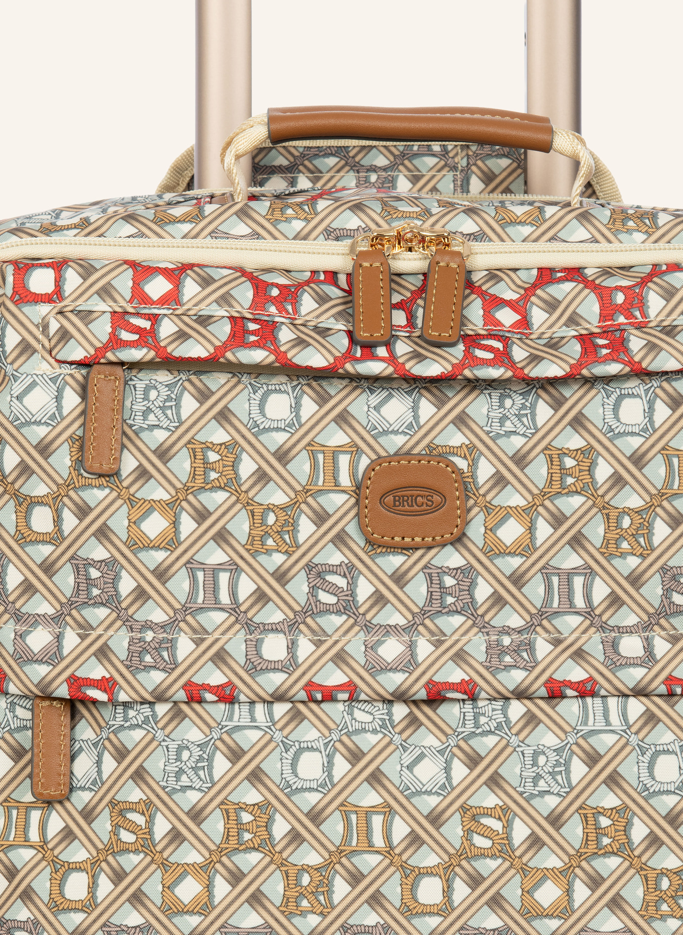 BRIC'S Koffertrolley X-TRAVEL: LICHTBRUIN / BEIGE / ROOD