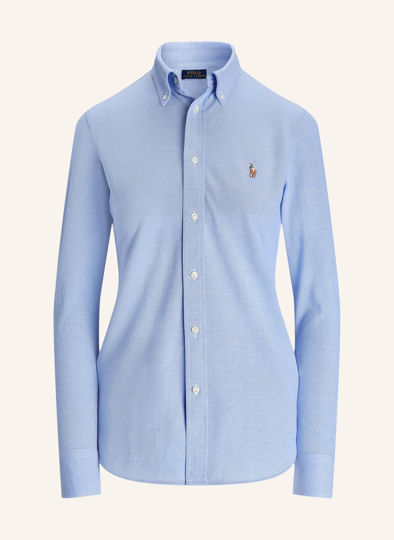 POLO RALPH LAUREN Piqué shirt blouse: LIGHT BLUE
