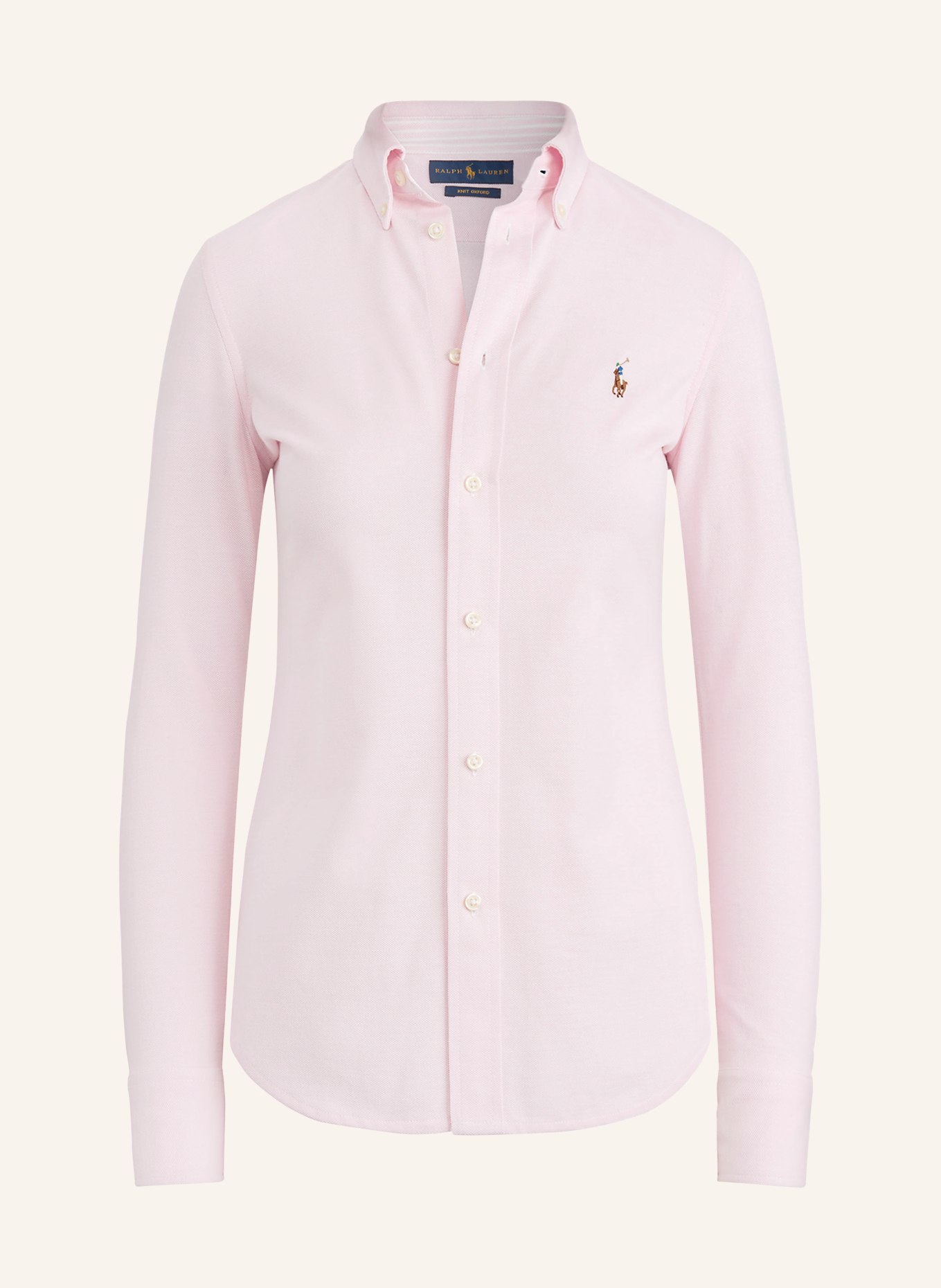 POLO RALPH LAUREN Piqué shirt blouse: LIGHT PINK