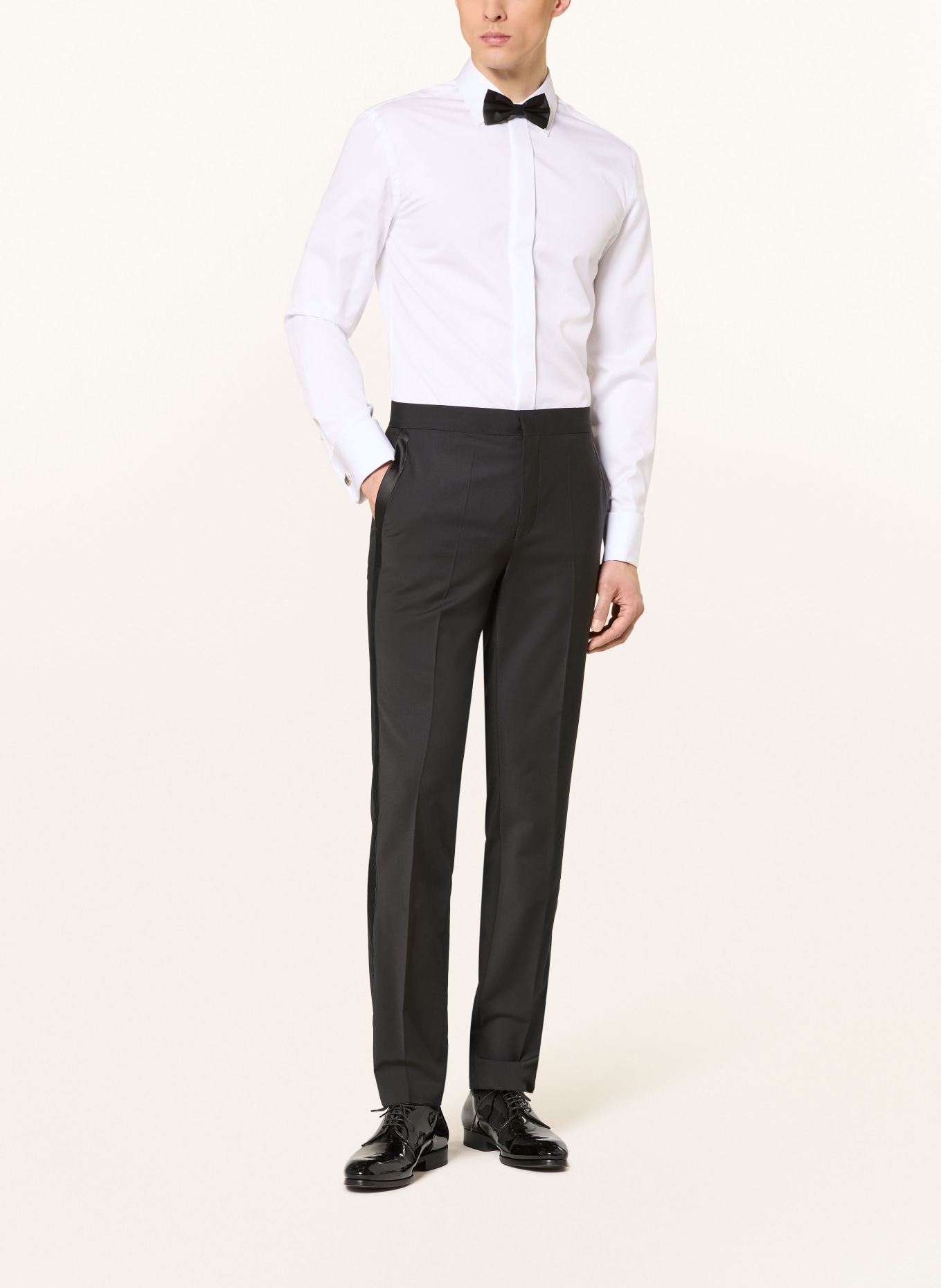 HUGO Smokingbroek HESTEN Extra Slim Fit: 001 BLACK