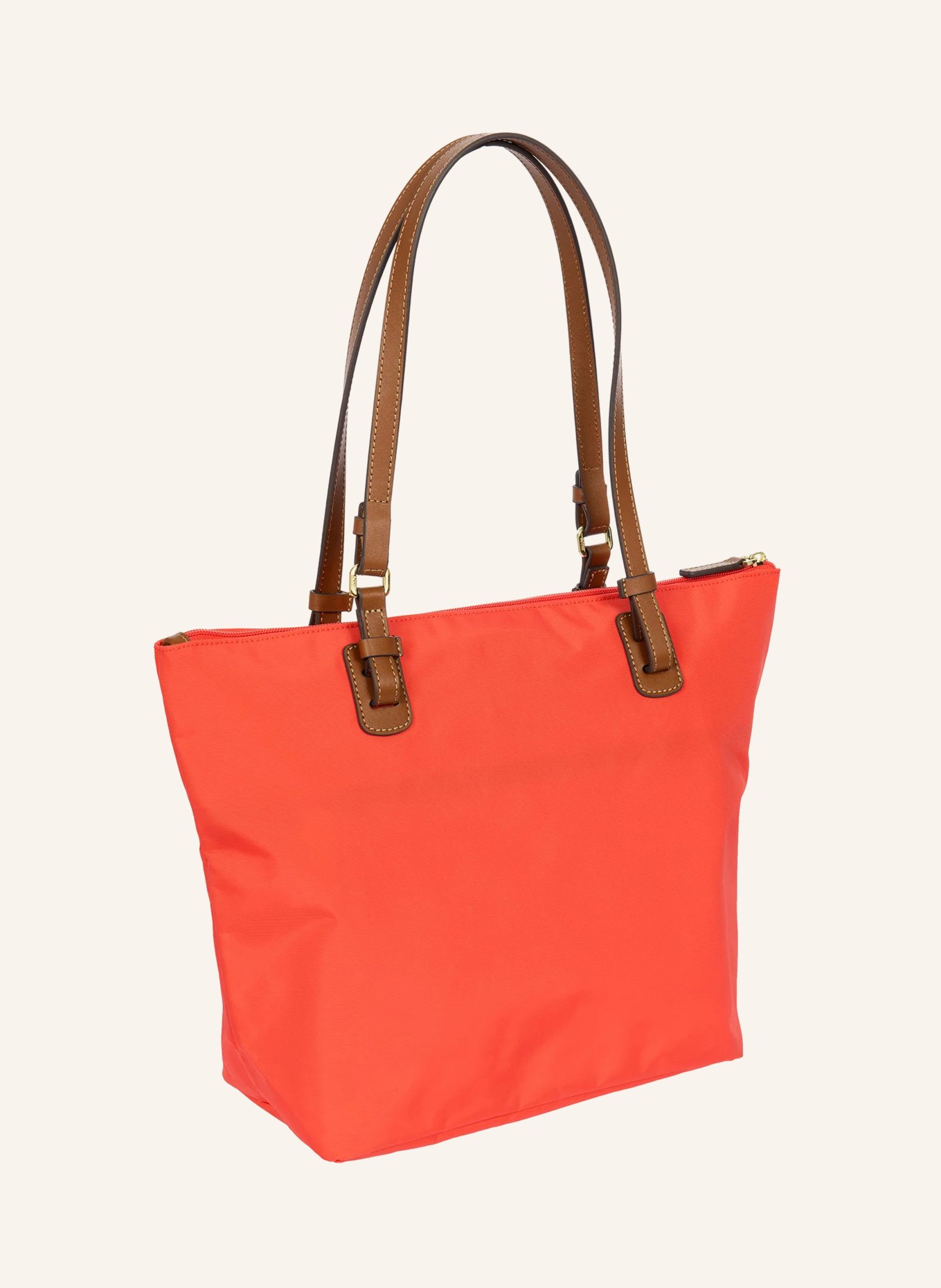 BRIC'S Schultertasche mit Pouch: ROT / GOLD / BRAUN
