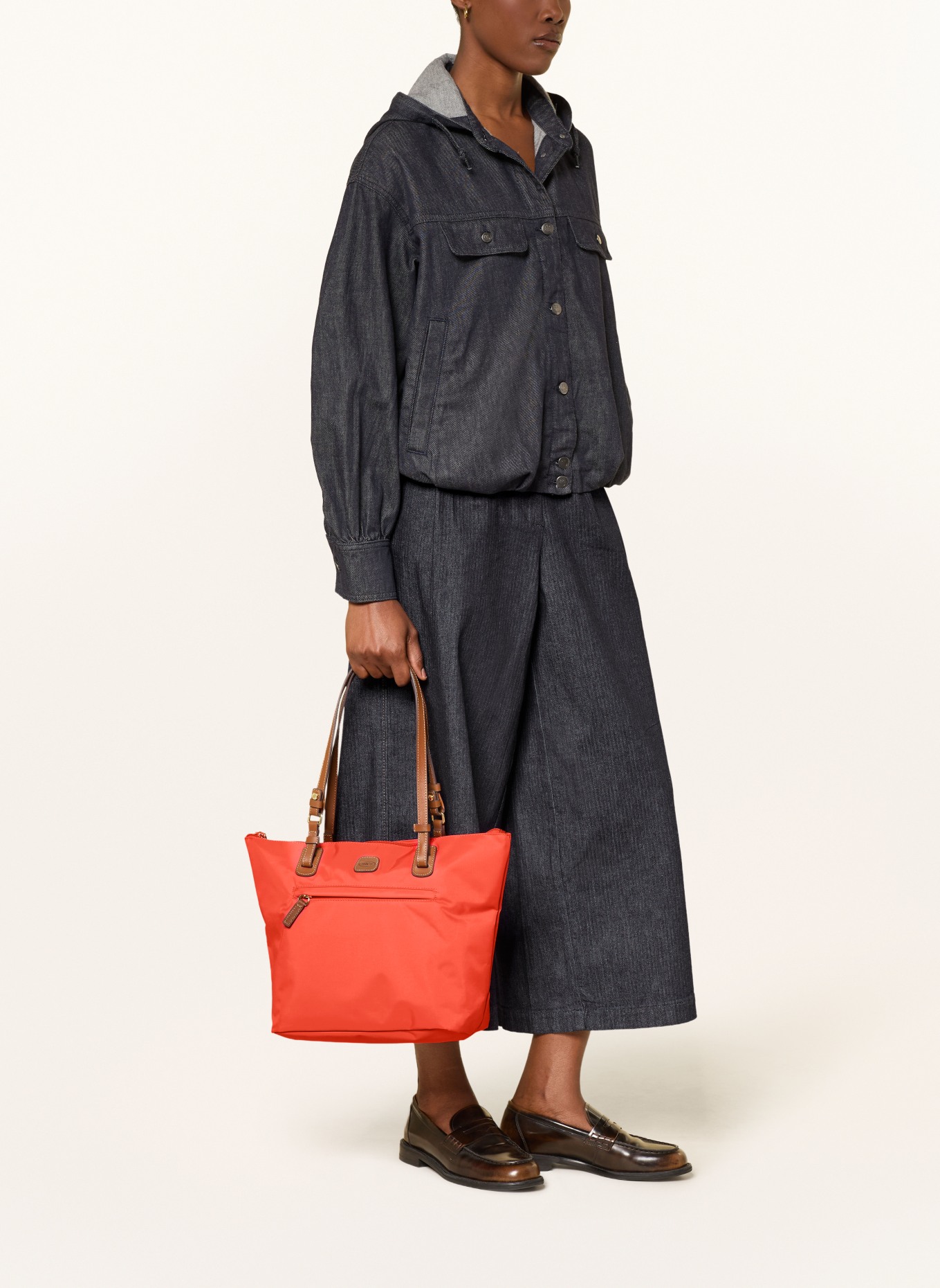 BRIC'S Shoulder bag with pouch: RED / GOLD / BROWN