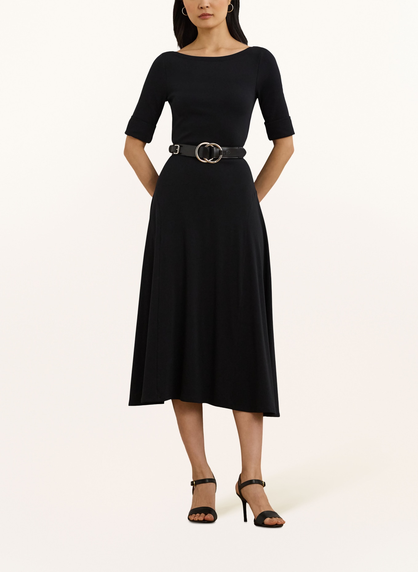 LAUREN RALPH LAUREN Jersey jurk: ZWART