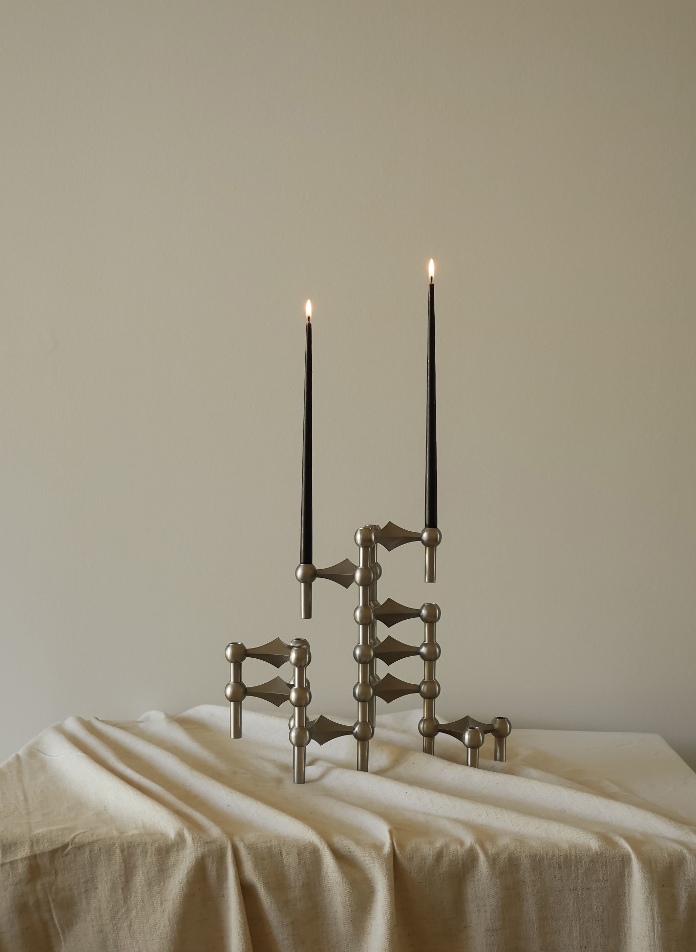 STOFF NAGEL Zestaw świec stożkowych, 6 szt.: CZARNY