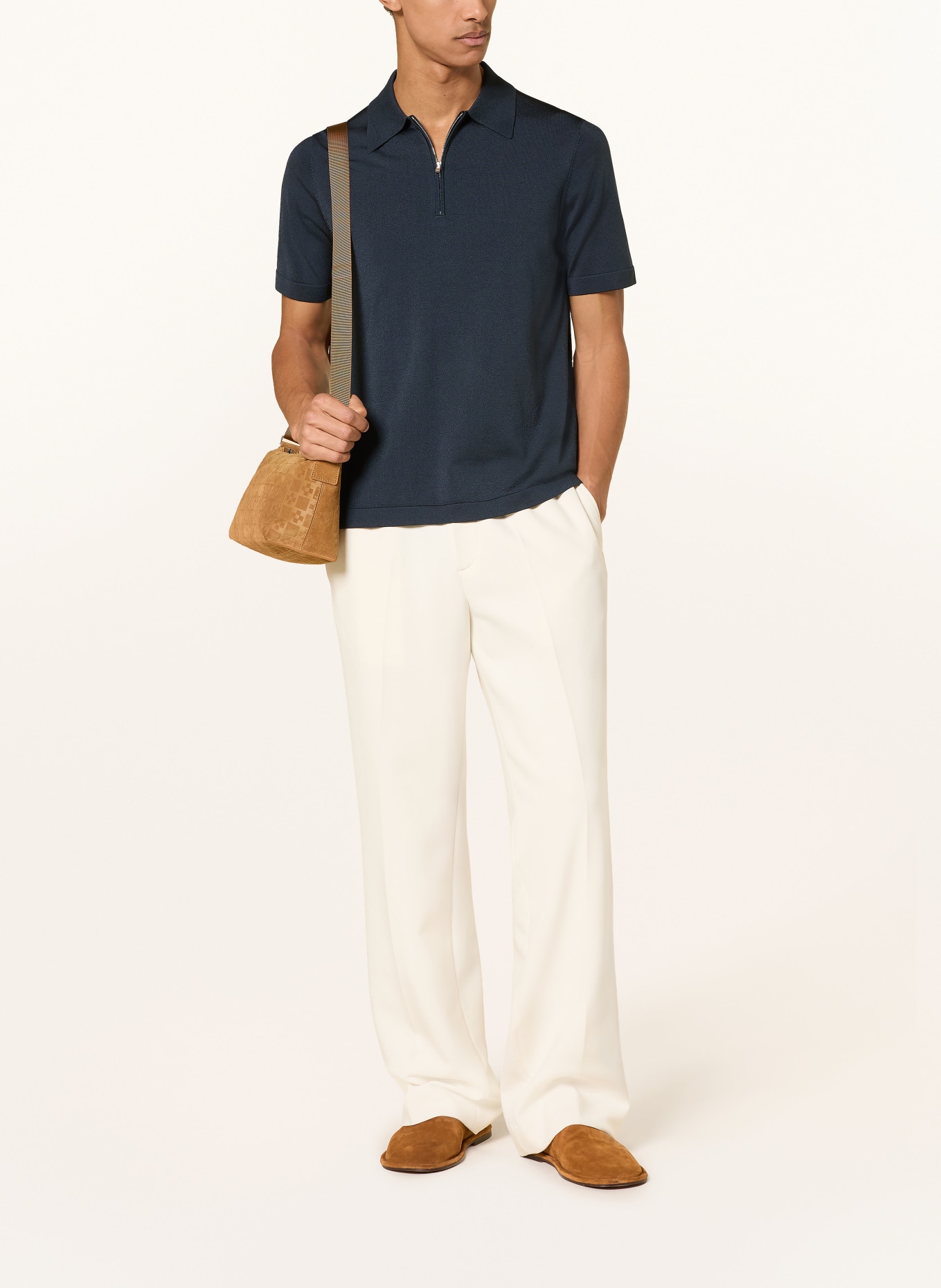 SANDRO Koszulka polo z dzianiny: GRANATOWY