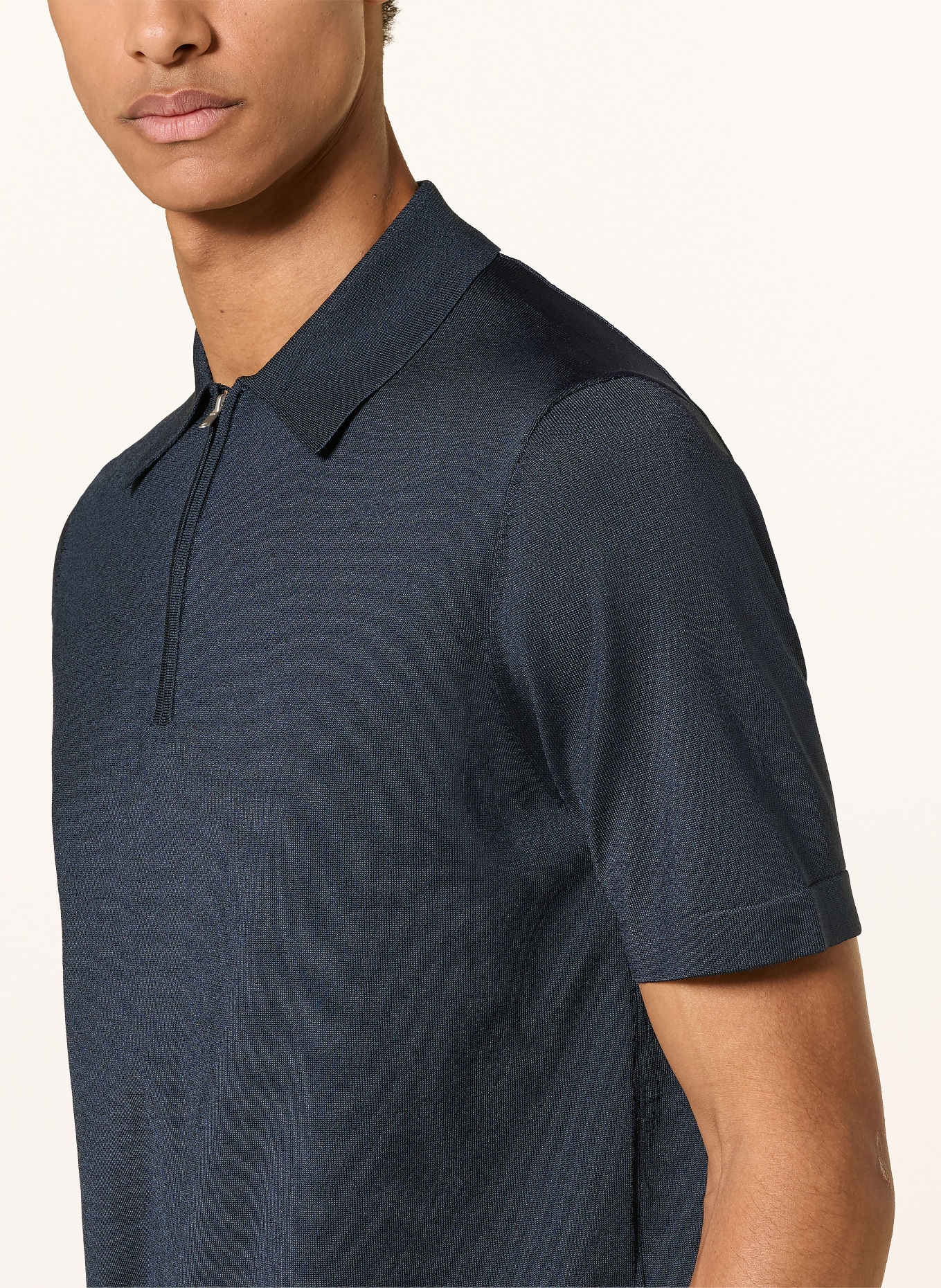 SANDRO Koszulka polo z dzianiny: GRANATOWY