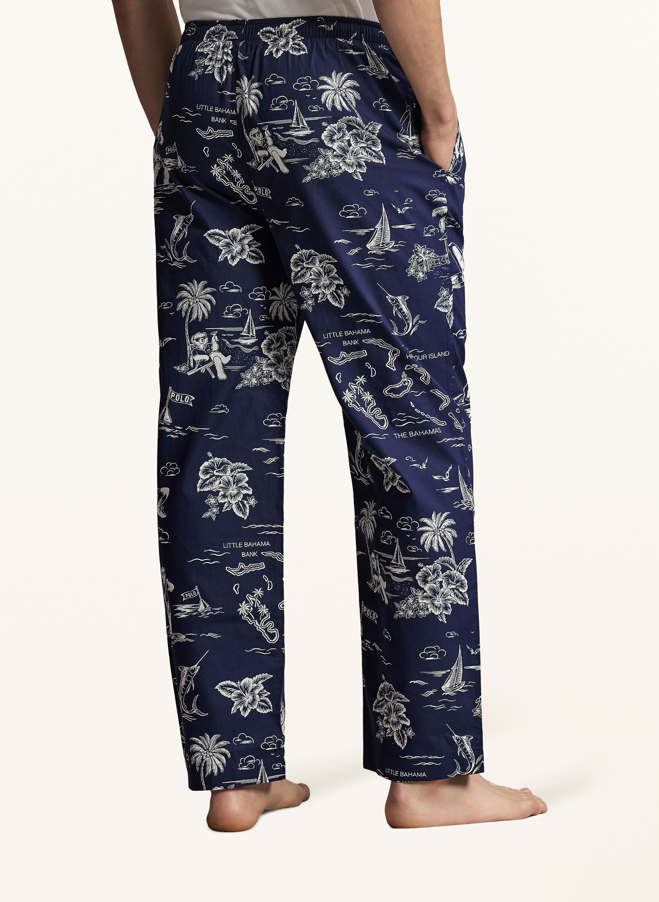 POLO RALPH LAUREN Schlafhose: DUNKELBLAU / WEISS