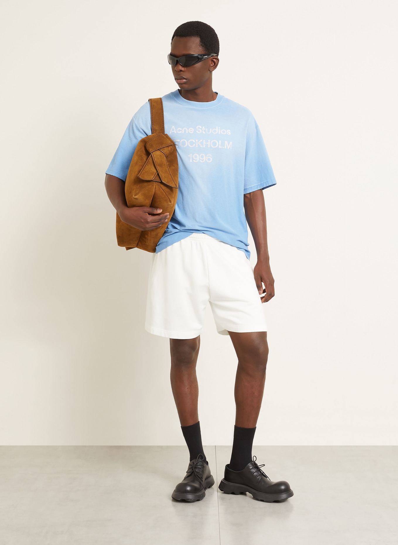 Acne Studios T-Shirt: HELLBLAU / WEISS