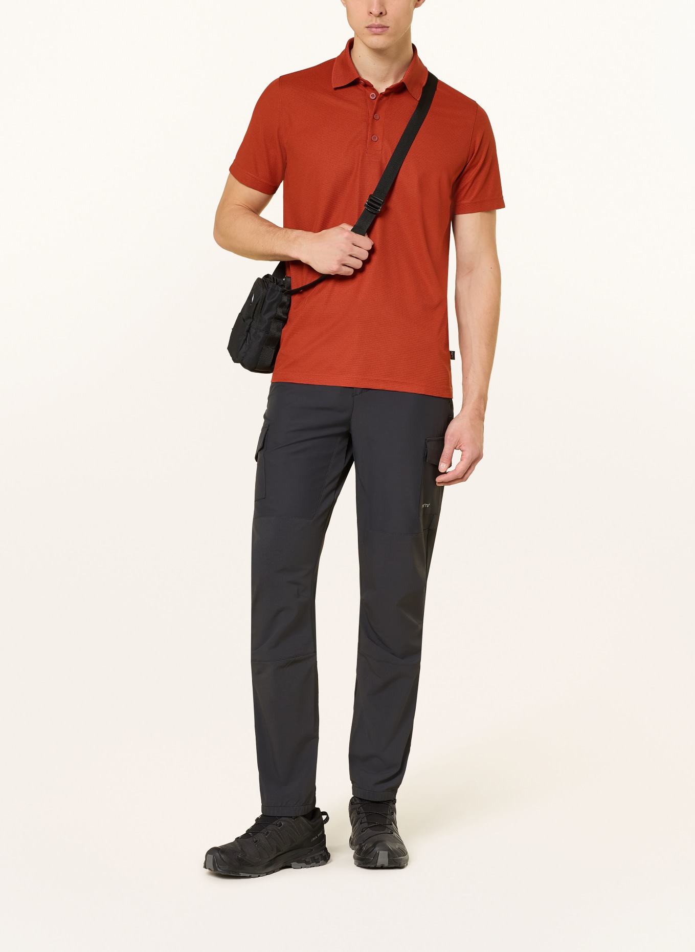 me°ru' Functioneel poloshirt BRISTOL: DONKERORANJE