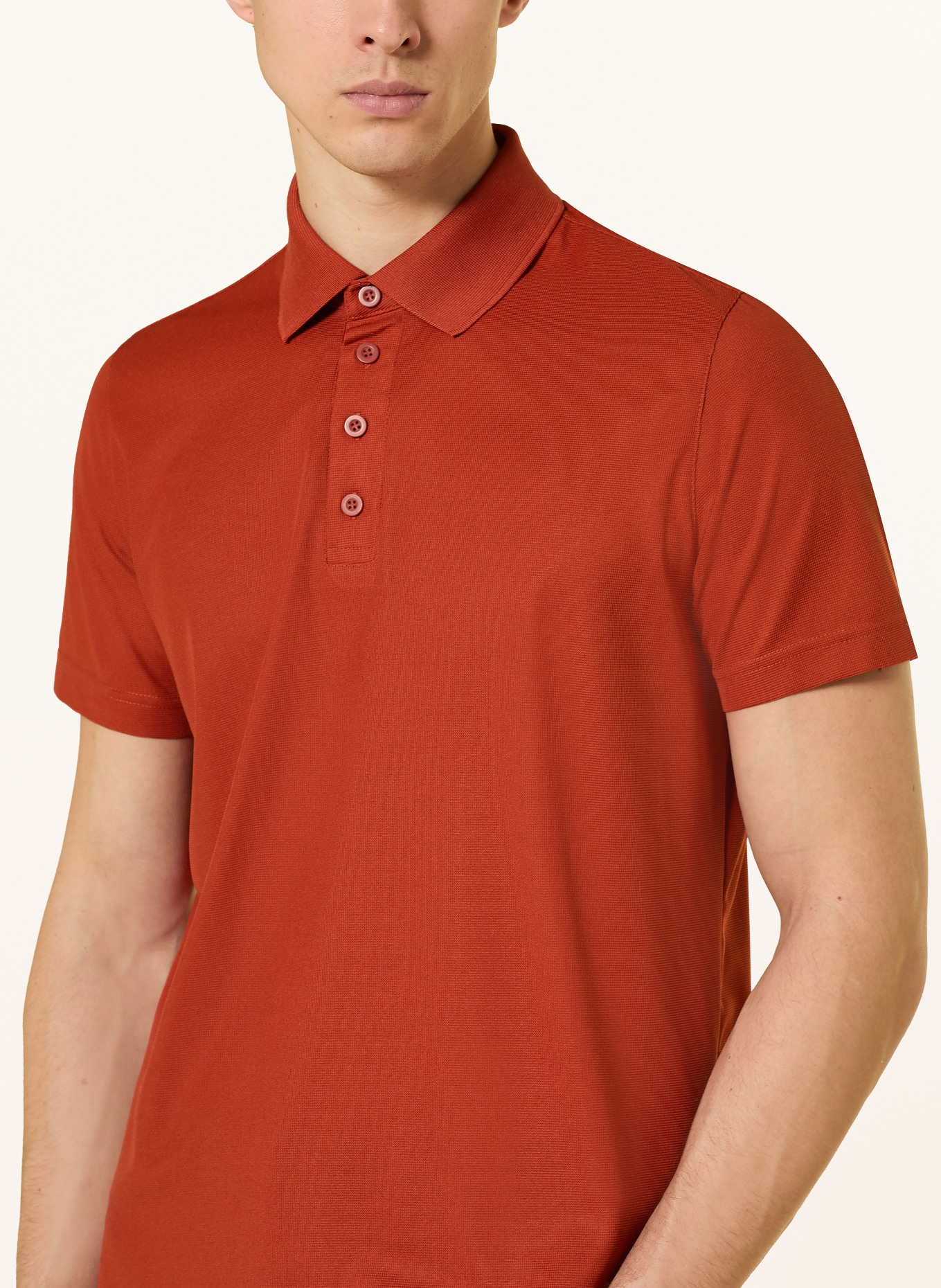 me°ru' Functioneel poloshirt BRISTOL: DONKERORANJE