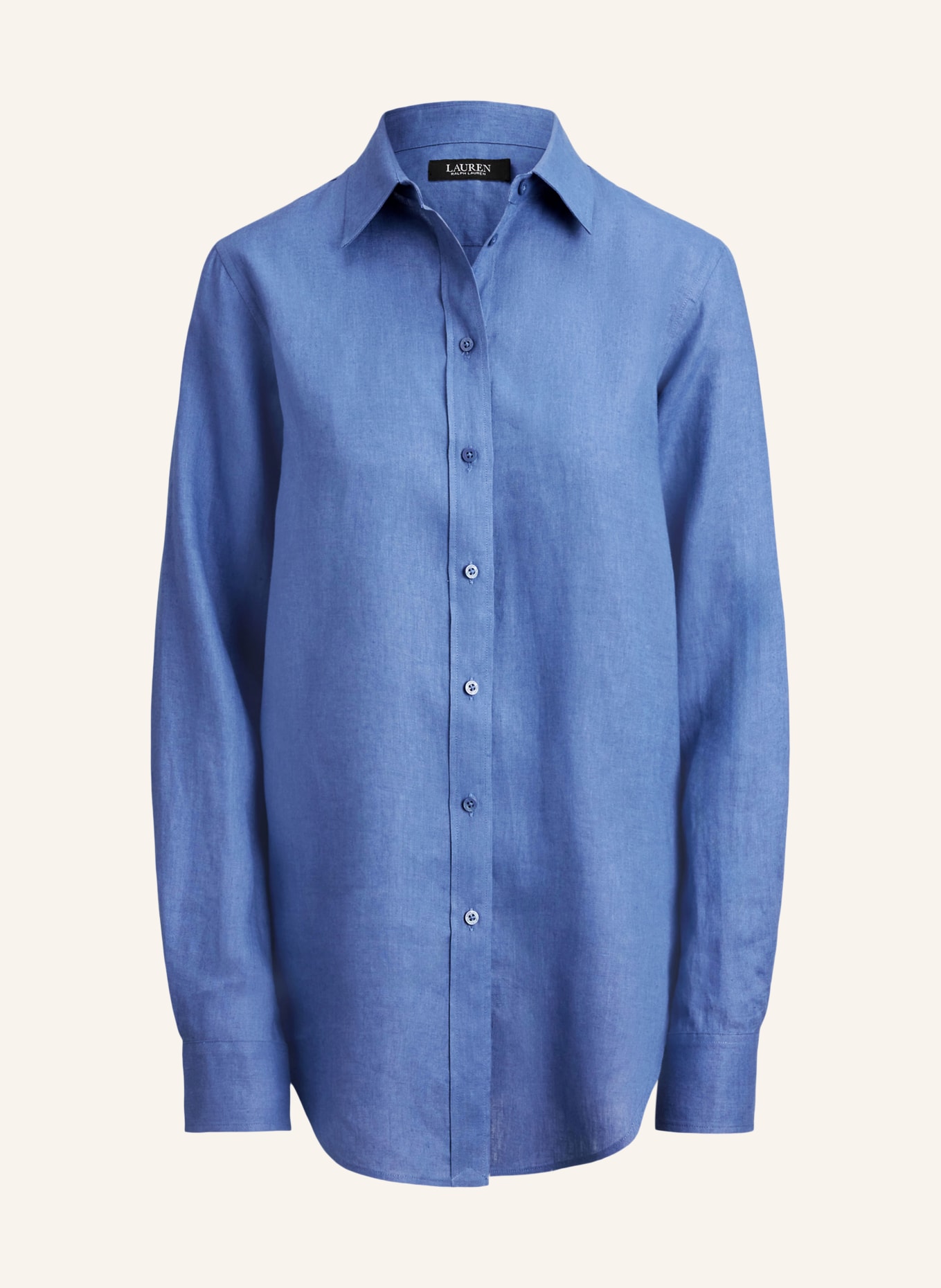 LAUREN RALPH LAUREN Hemdbluse aus Leinen: BLAU