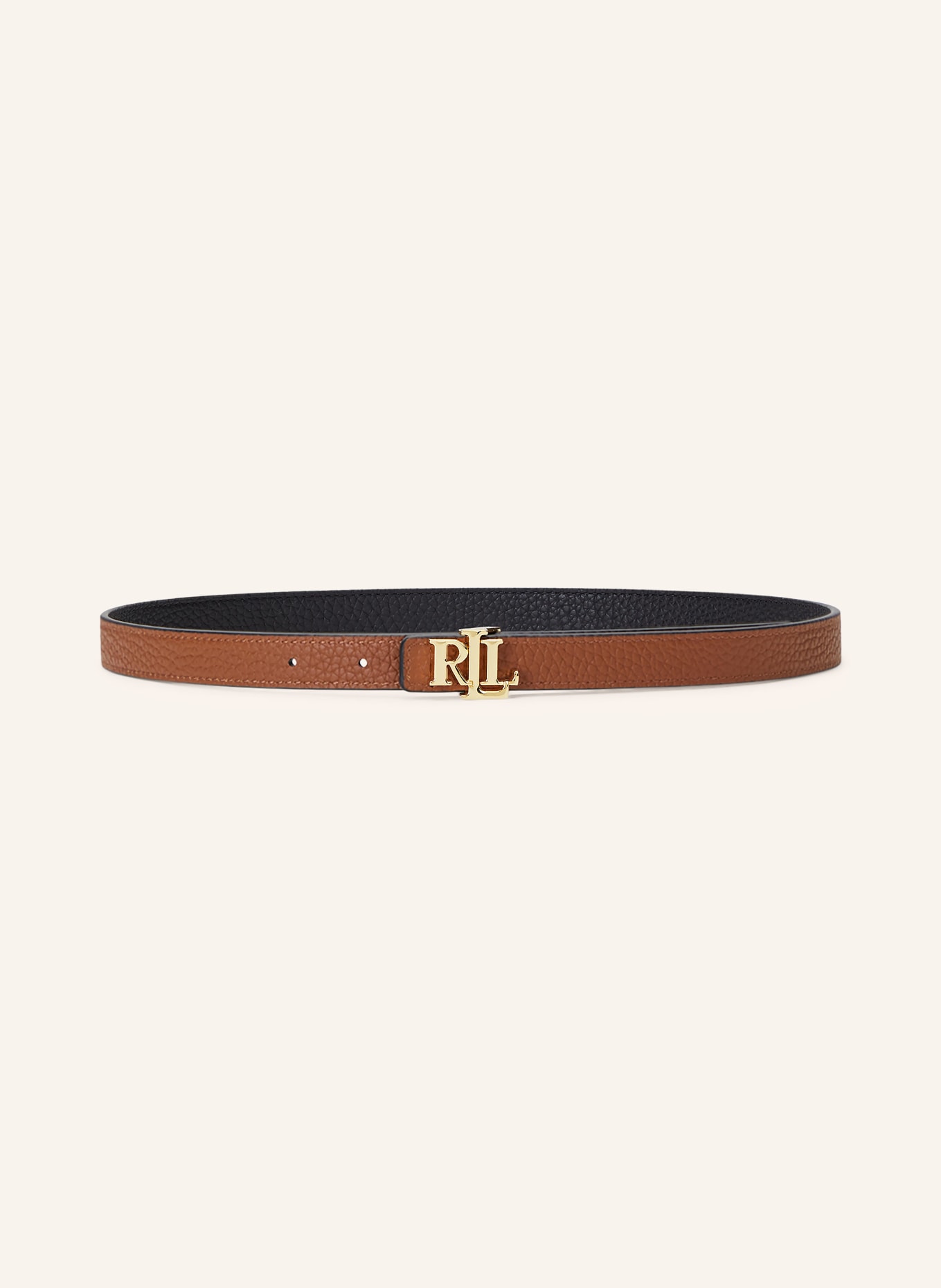 LAUREN RALPH LAUREN Leather belt: BLACK