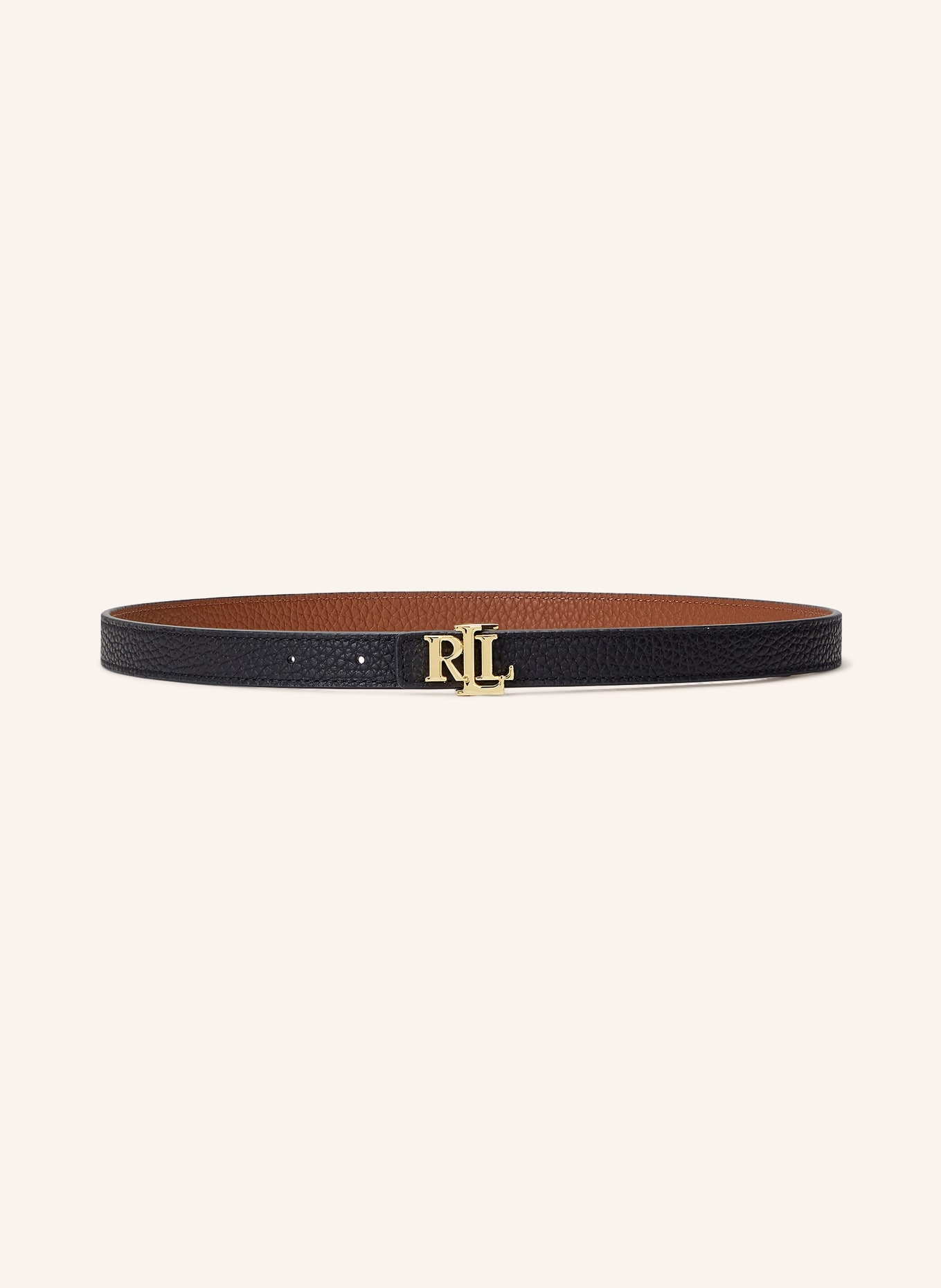 LAUREN RALPH LAUREN Leather belt: BLACK