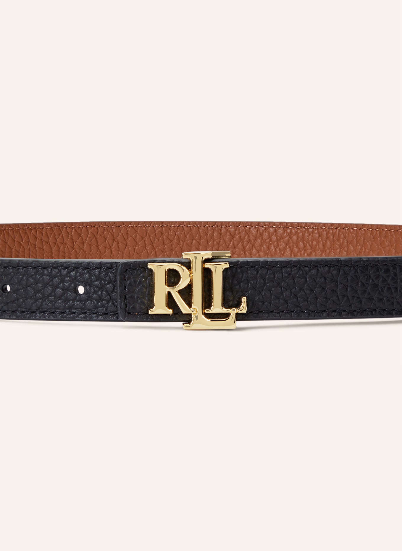 LAUREN RALPH LAUREN Leather belt: BLACK