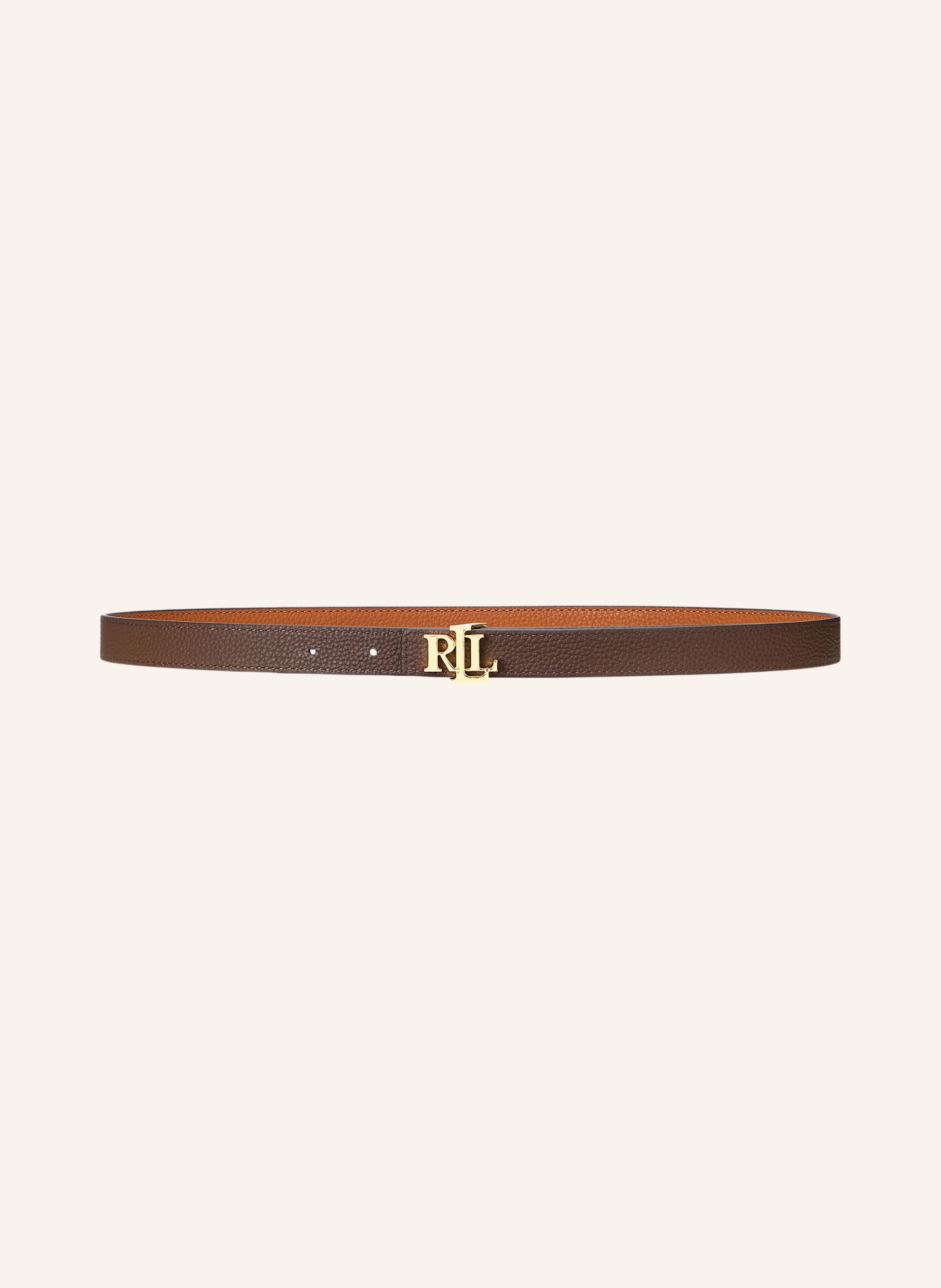 LAUREN RALPH LAUREN Leather belt: BROWN