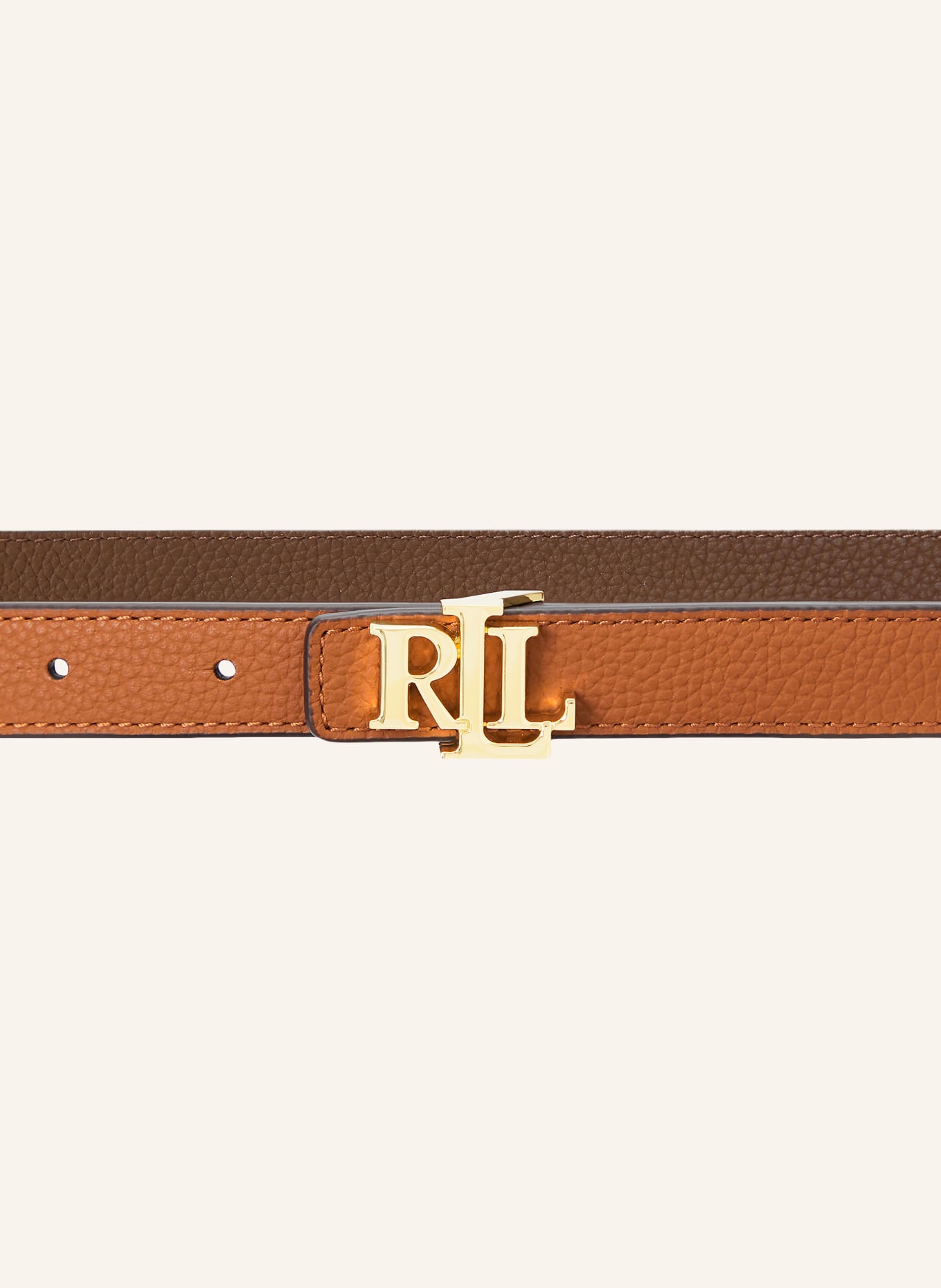 LAUREN RALPH LAUREN Leather belt: BROWN