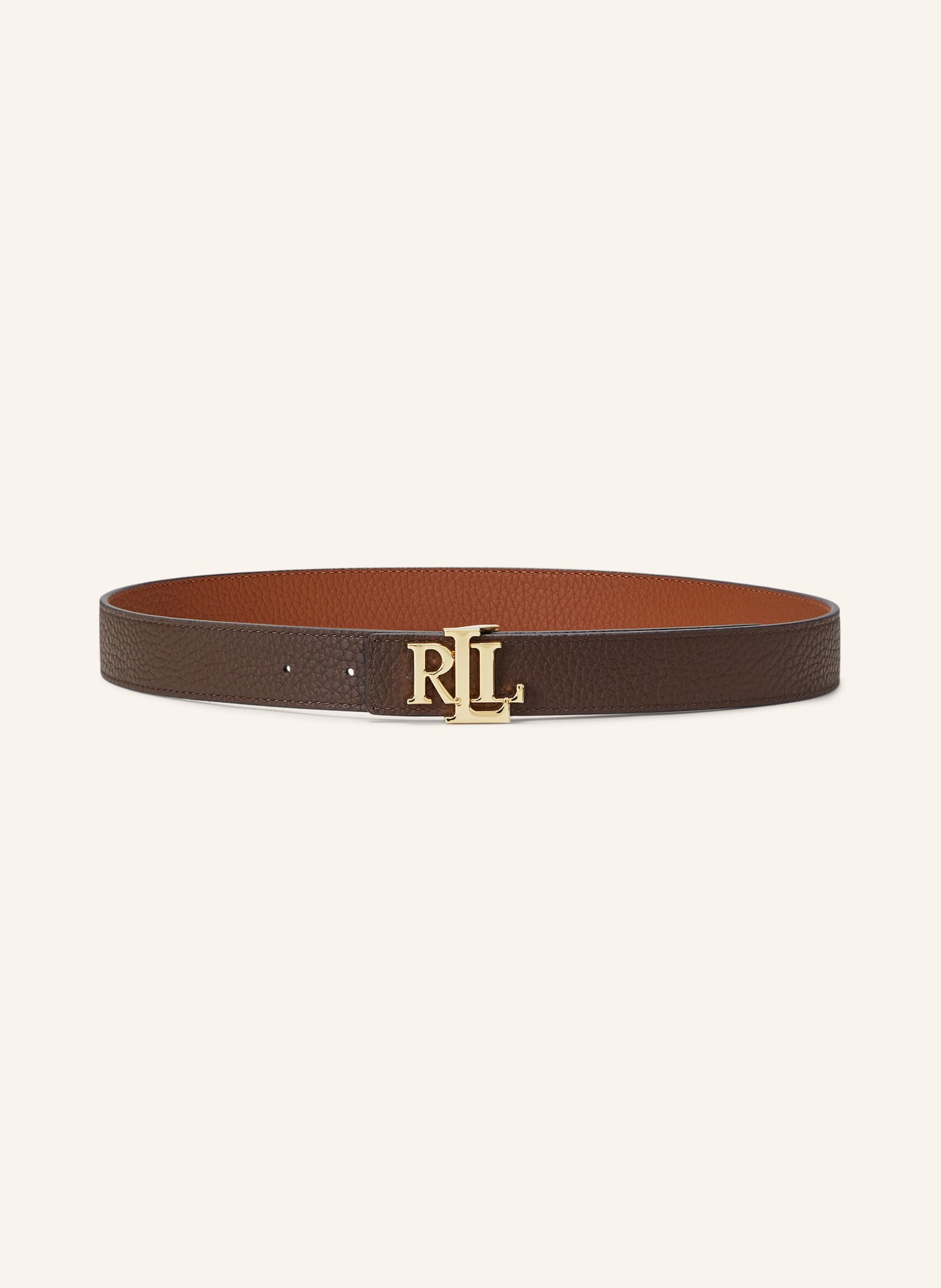 LAUREN RALPH LAUREN Reversible leather belt: BROWN / LIGHT BROWN