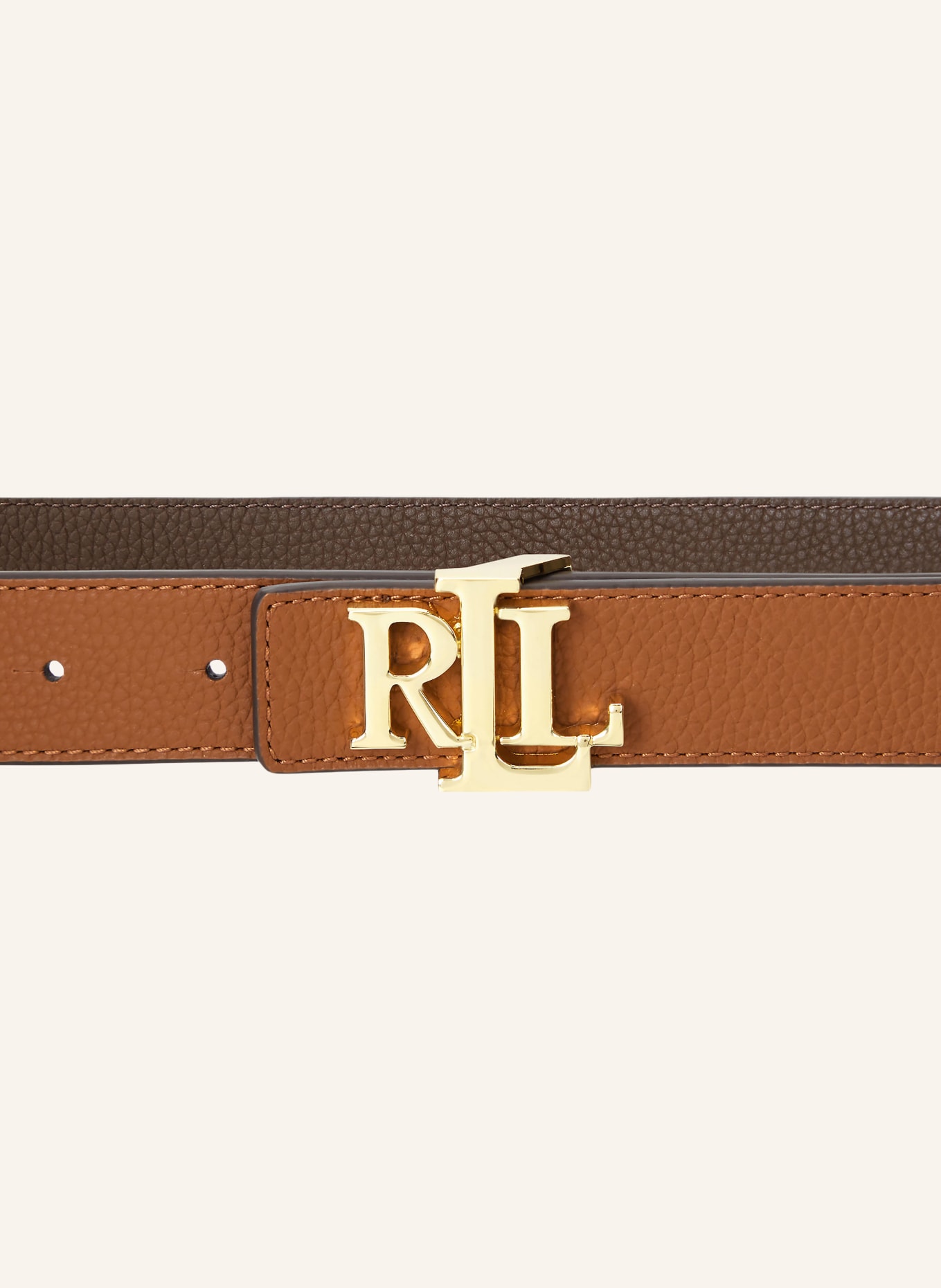 LAUREN RALPH LAUREN Reversible leather belt: BROWN / LIGHT BROWN