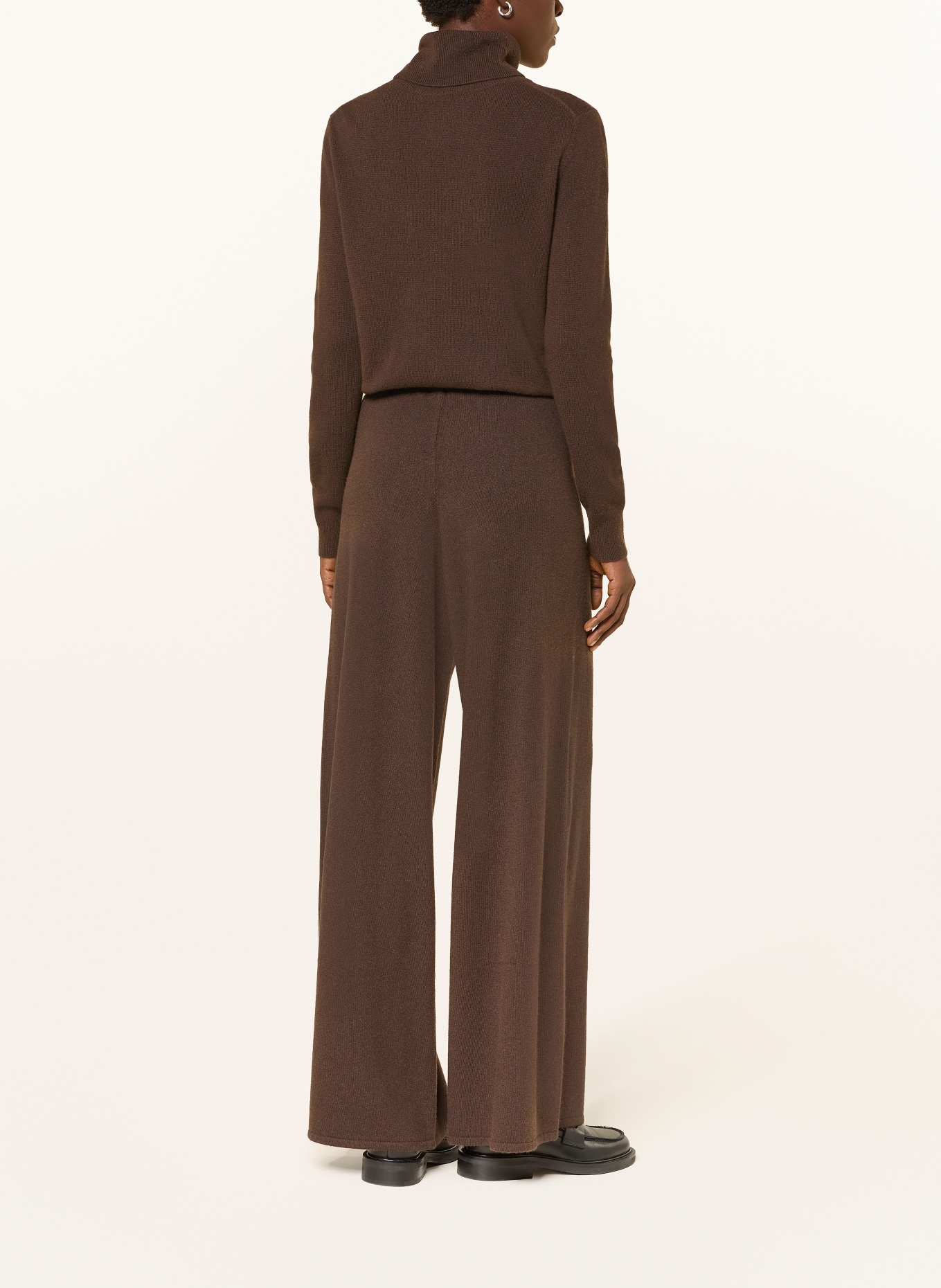 lilienfels Pantalon en maille avec cachemire: MARRON FONCÉ
