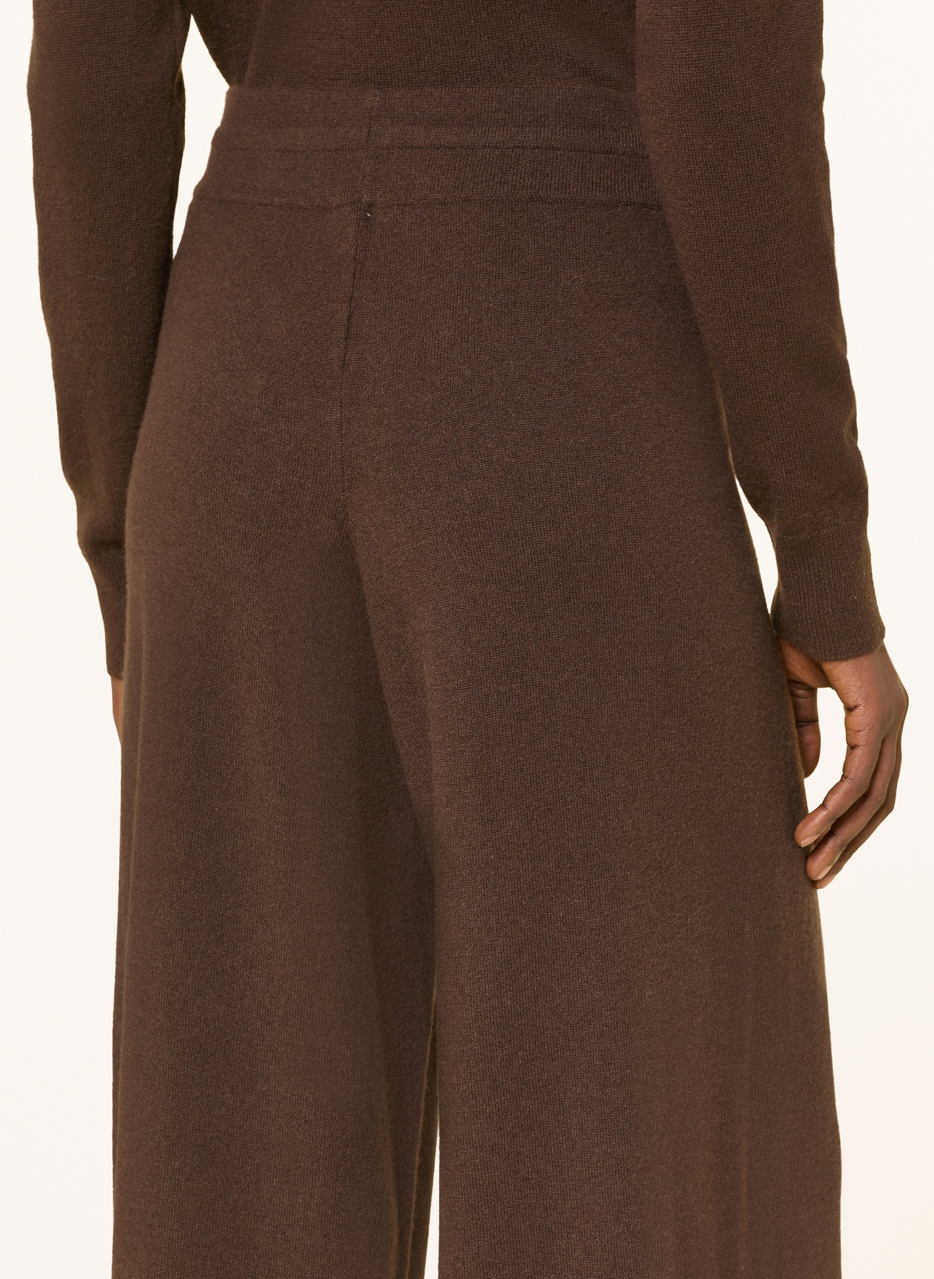 lilienfels Pantalon en maille avec cachemire: MARRON FONCÉ