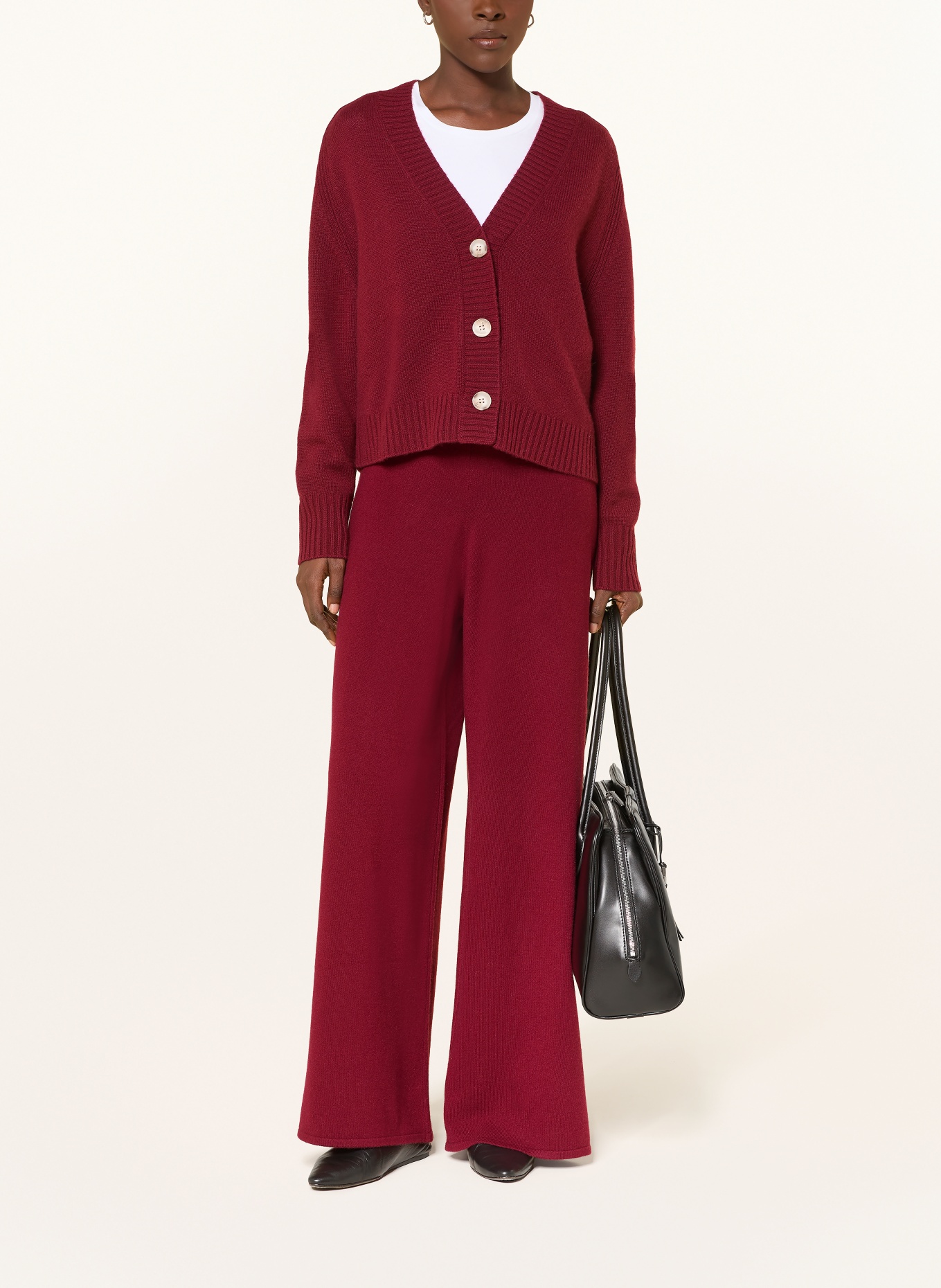 lilienfels Strickhose mit Cashmere: DUNKELROT