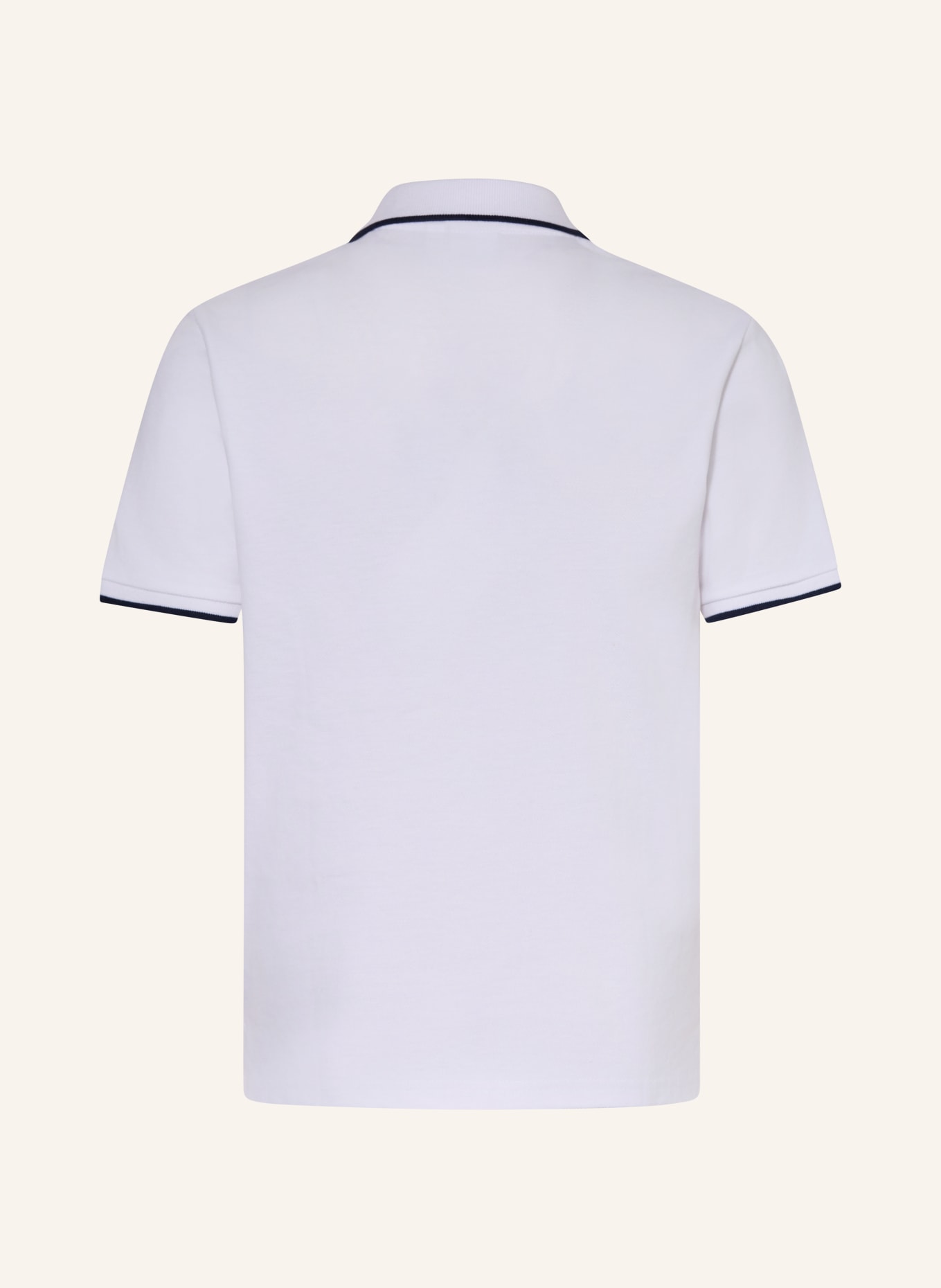 BOSS Piqué-Poloshirt: WEISS / DUNKELBLAU
