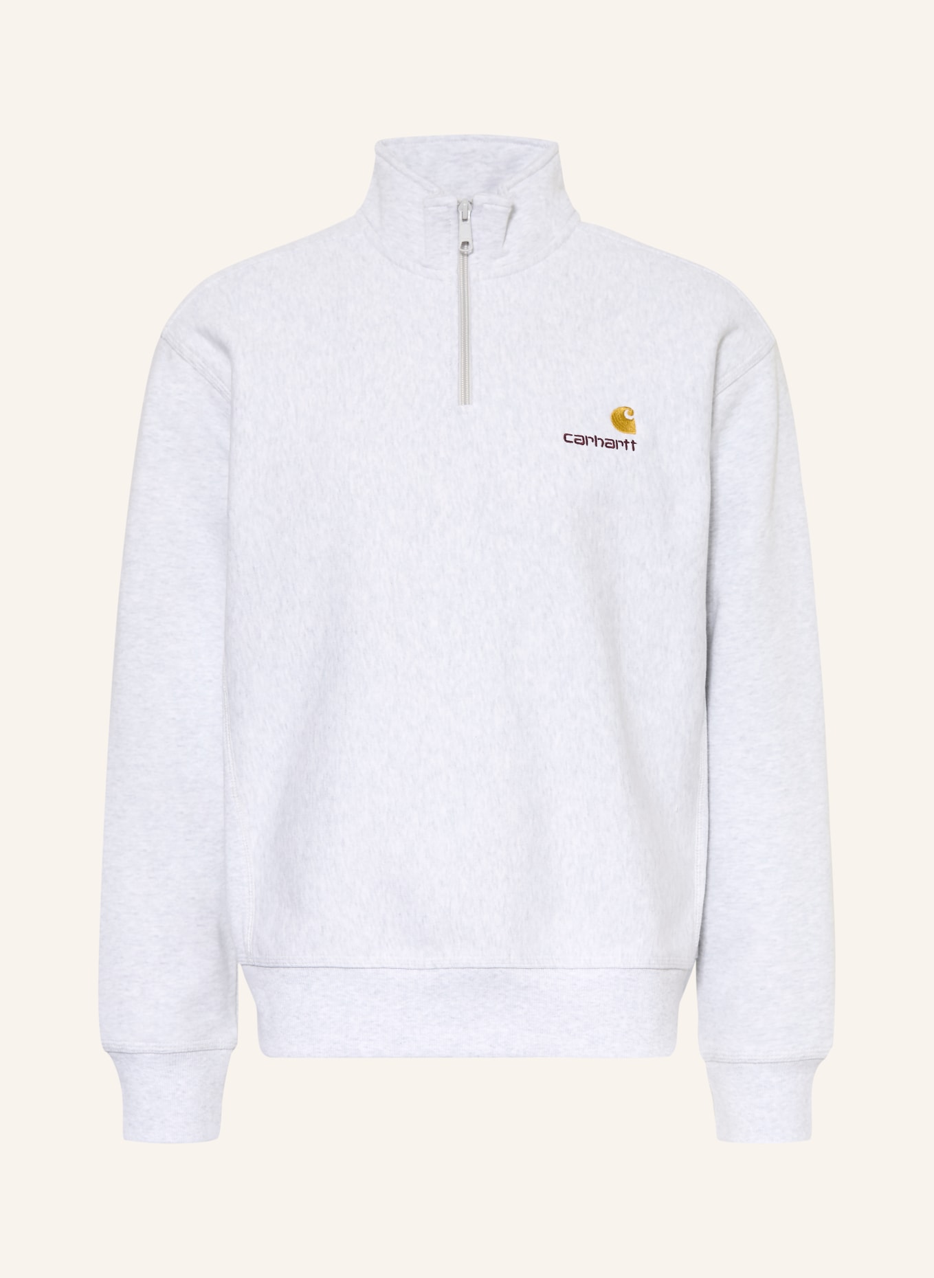 carhartt WIP Sweat-Troyer AMERICAN SCRIPT: HELLGRAU