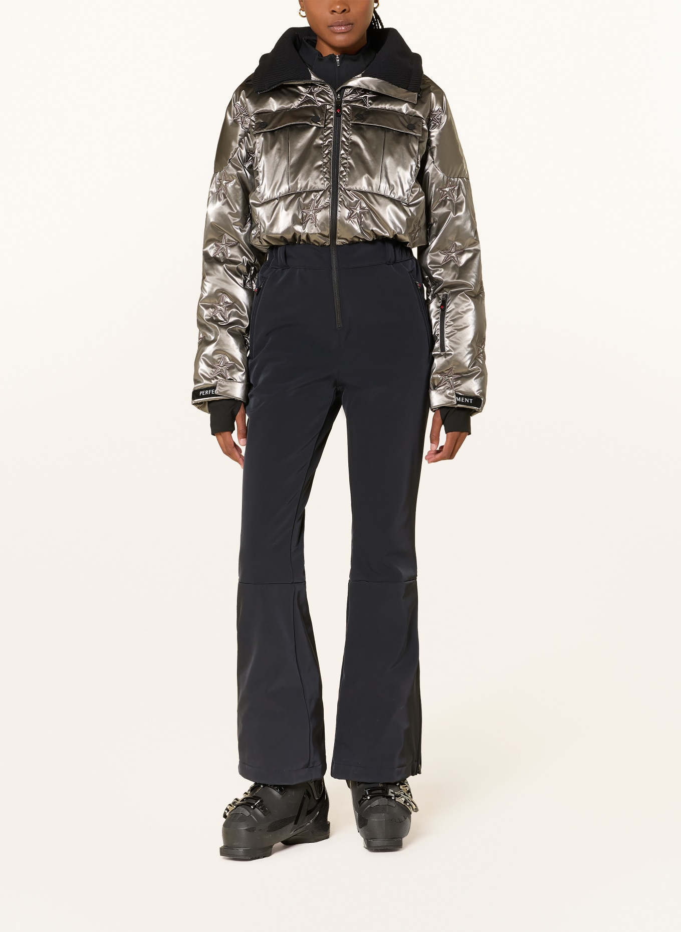 PERFECT MOMENT Ski overalls HELEN: SILVER / BLACK