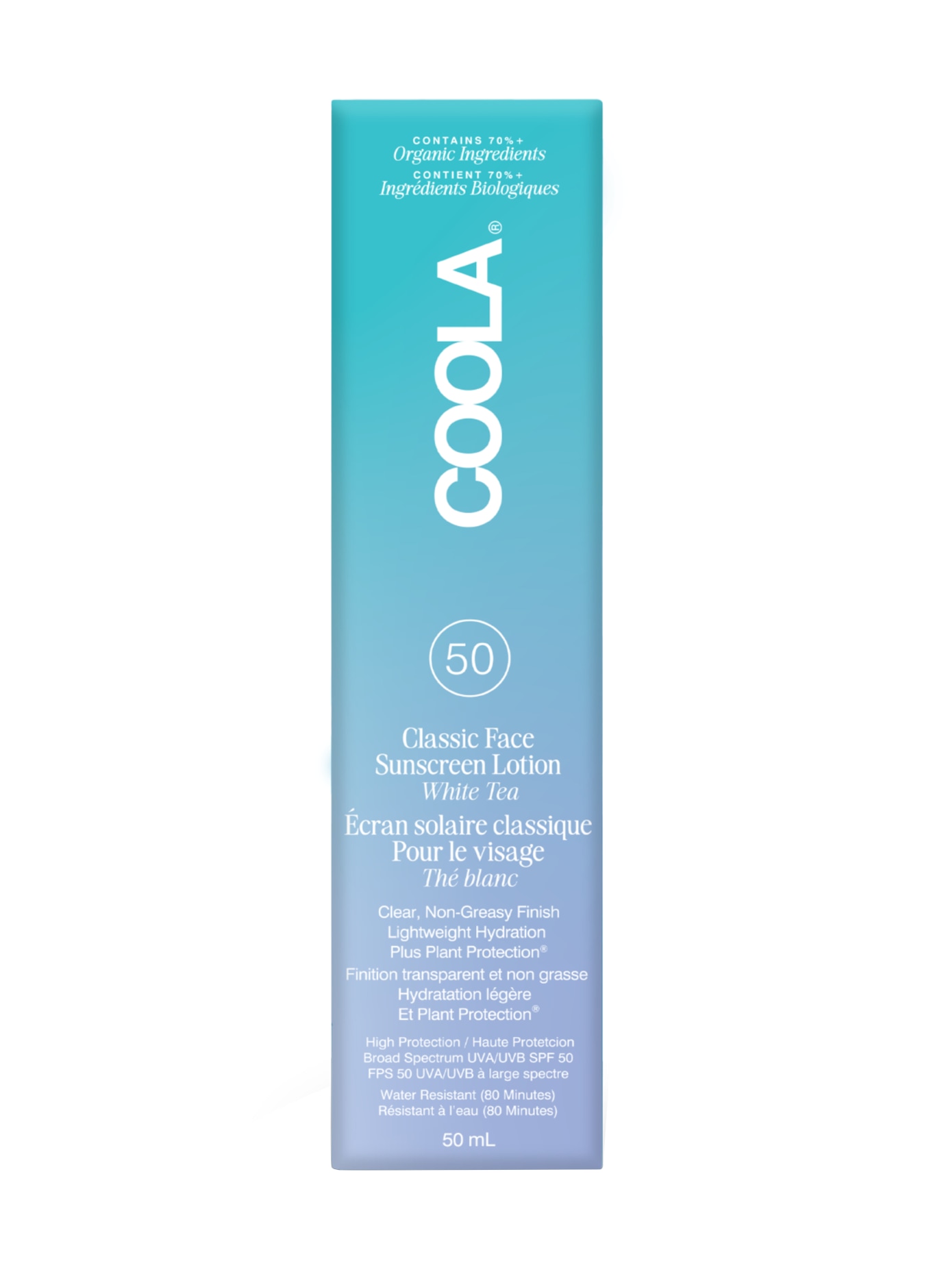 COOLA CLASSIC GEZICHTSLOTION WITTE THEE SPF 50