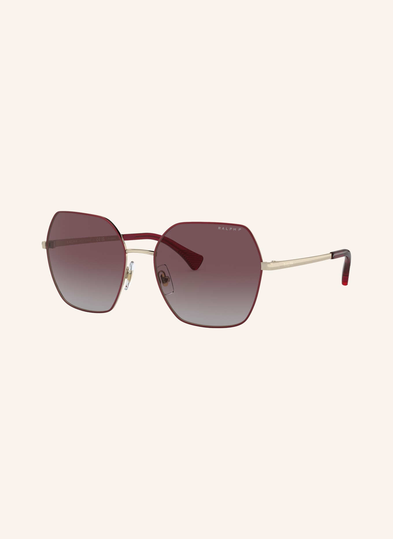 RALPH Sunglasses RA4138: DARK RED/ GOLD/ PURPLE POLARIZED